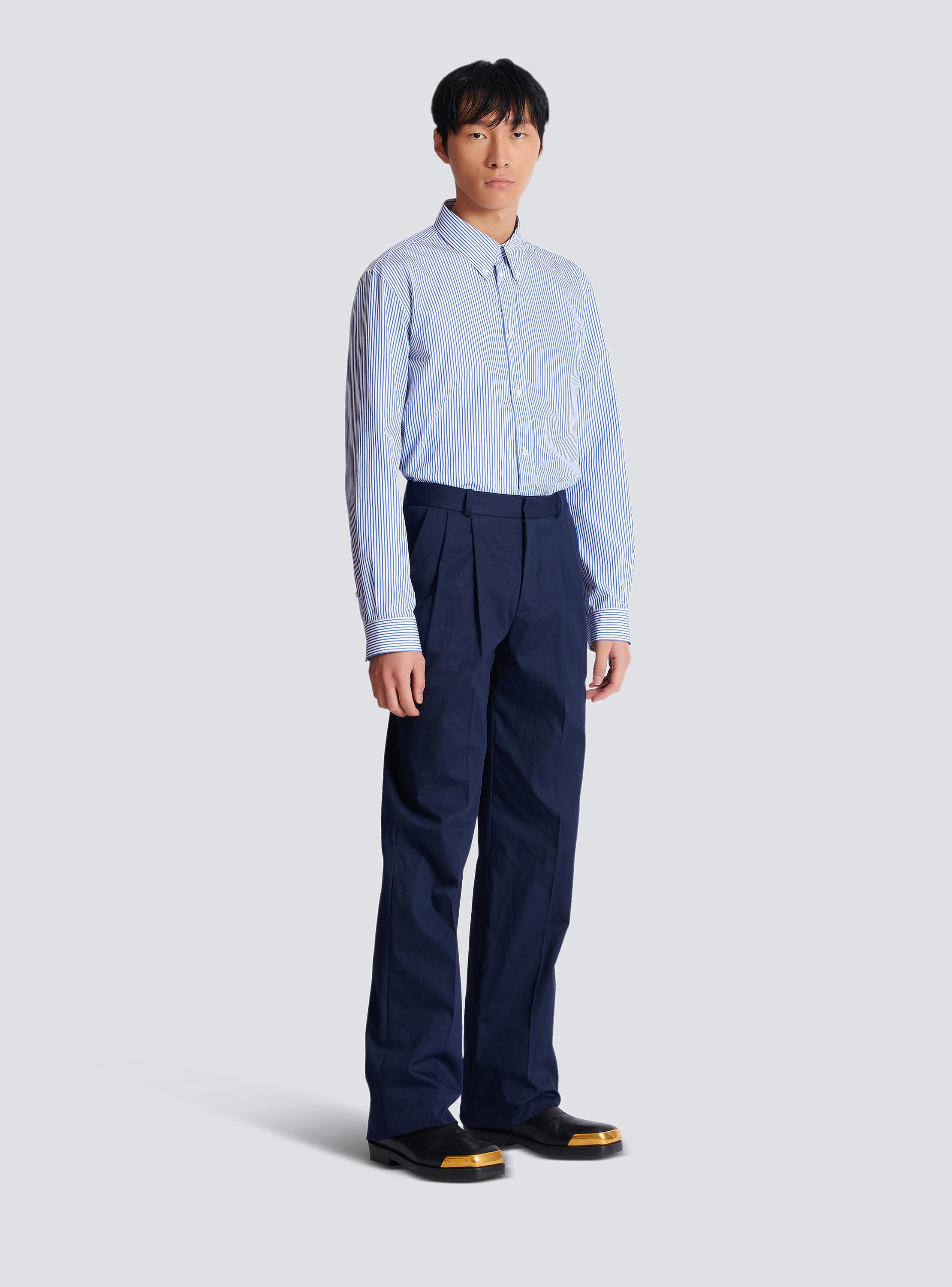 Darted trousers in cotton twill