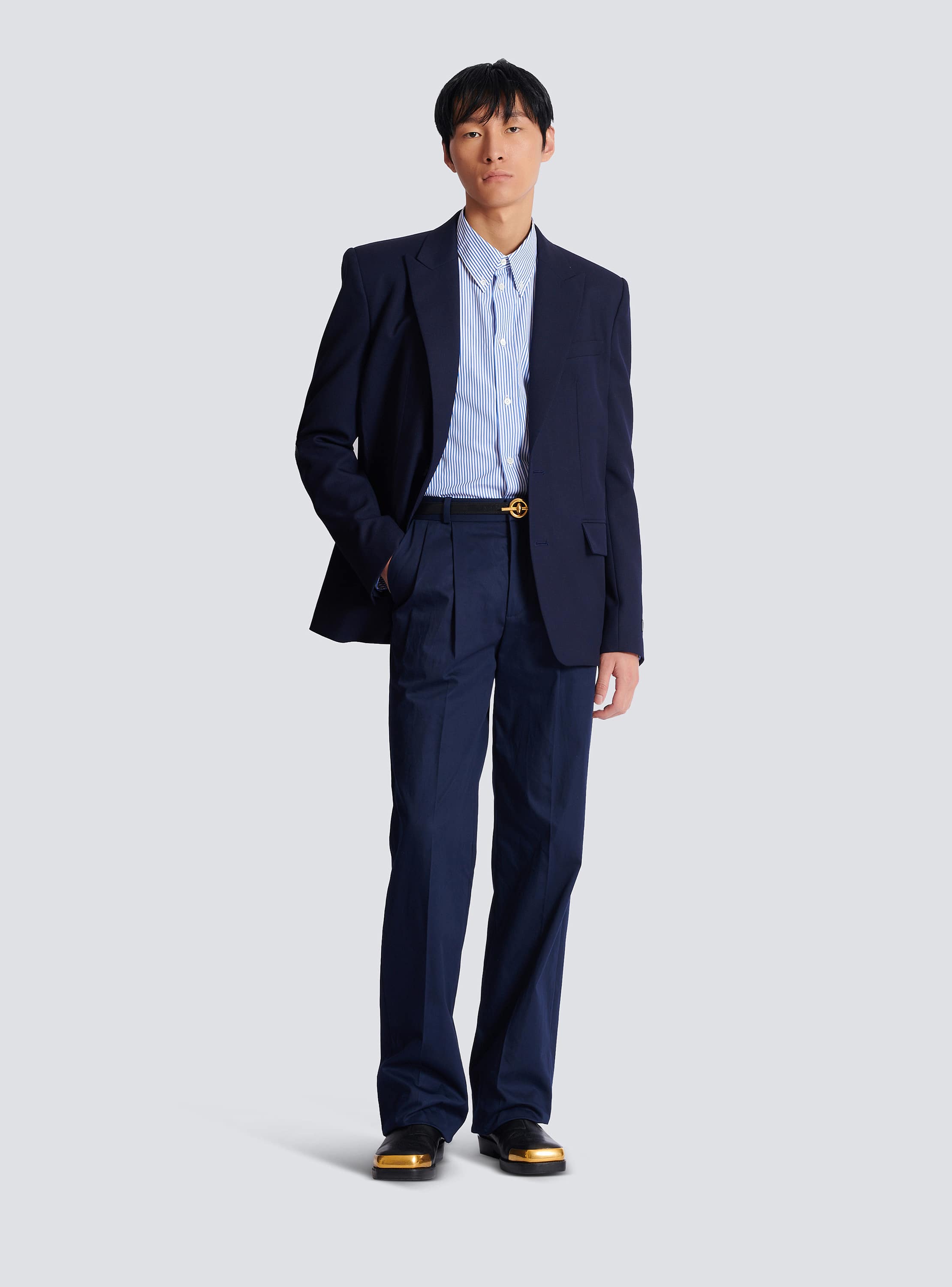 Darted trousers in cotton twill