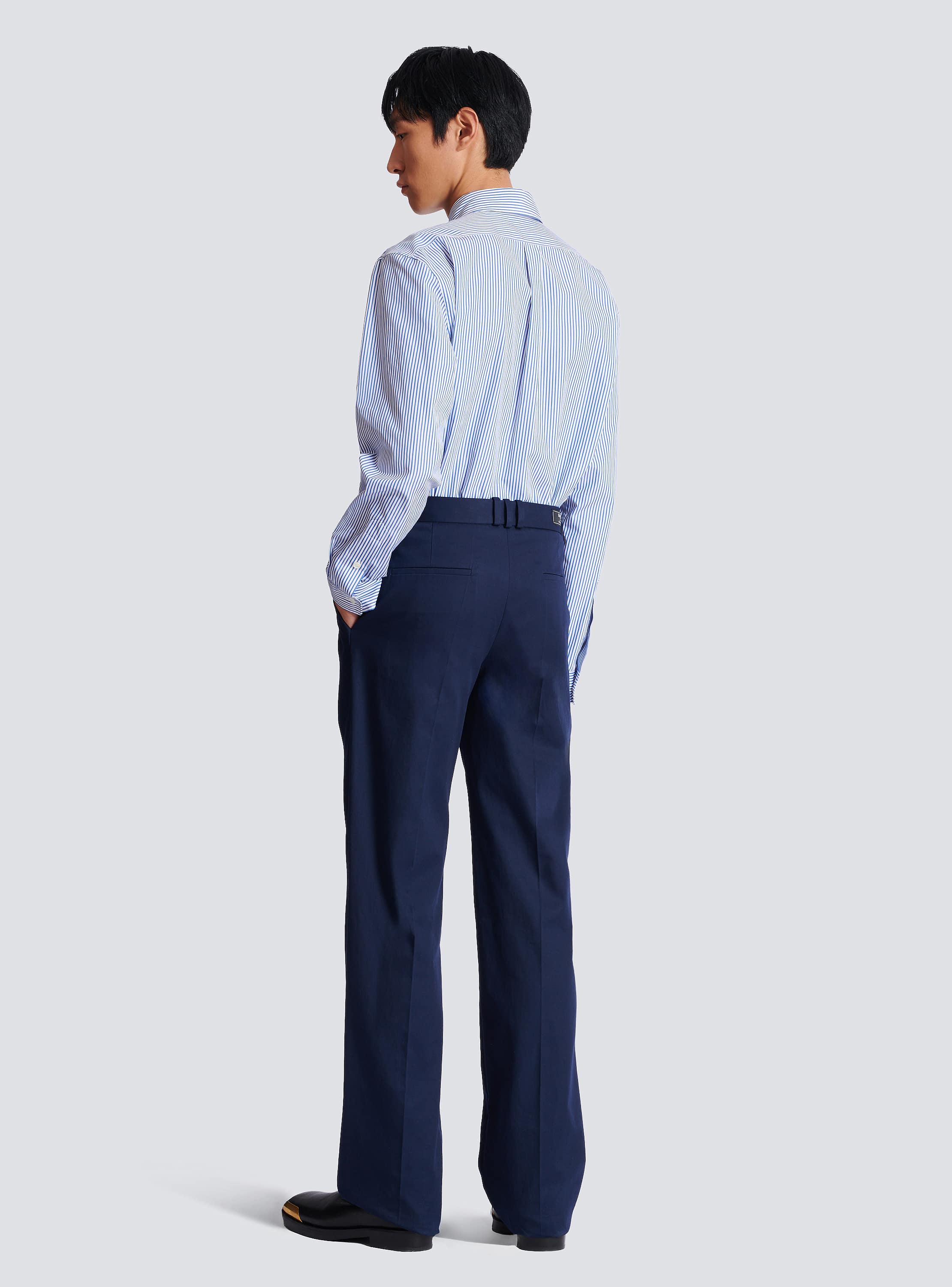 Darted trousers in cotton twill