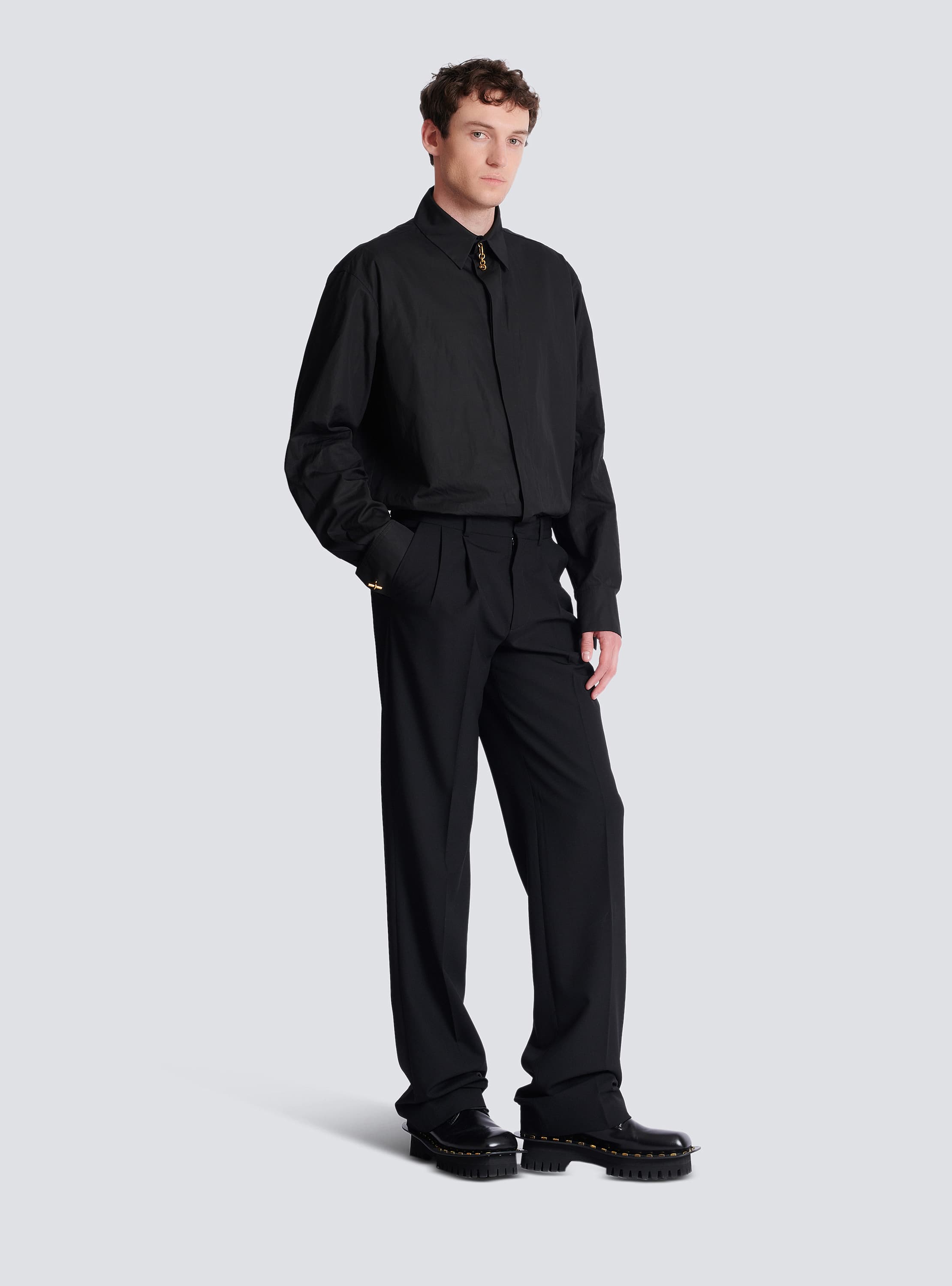 Wool straight-leg trousers