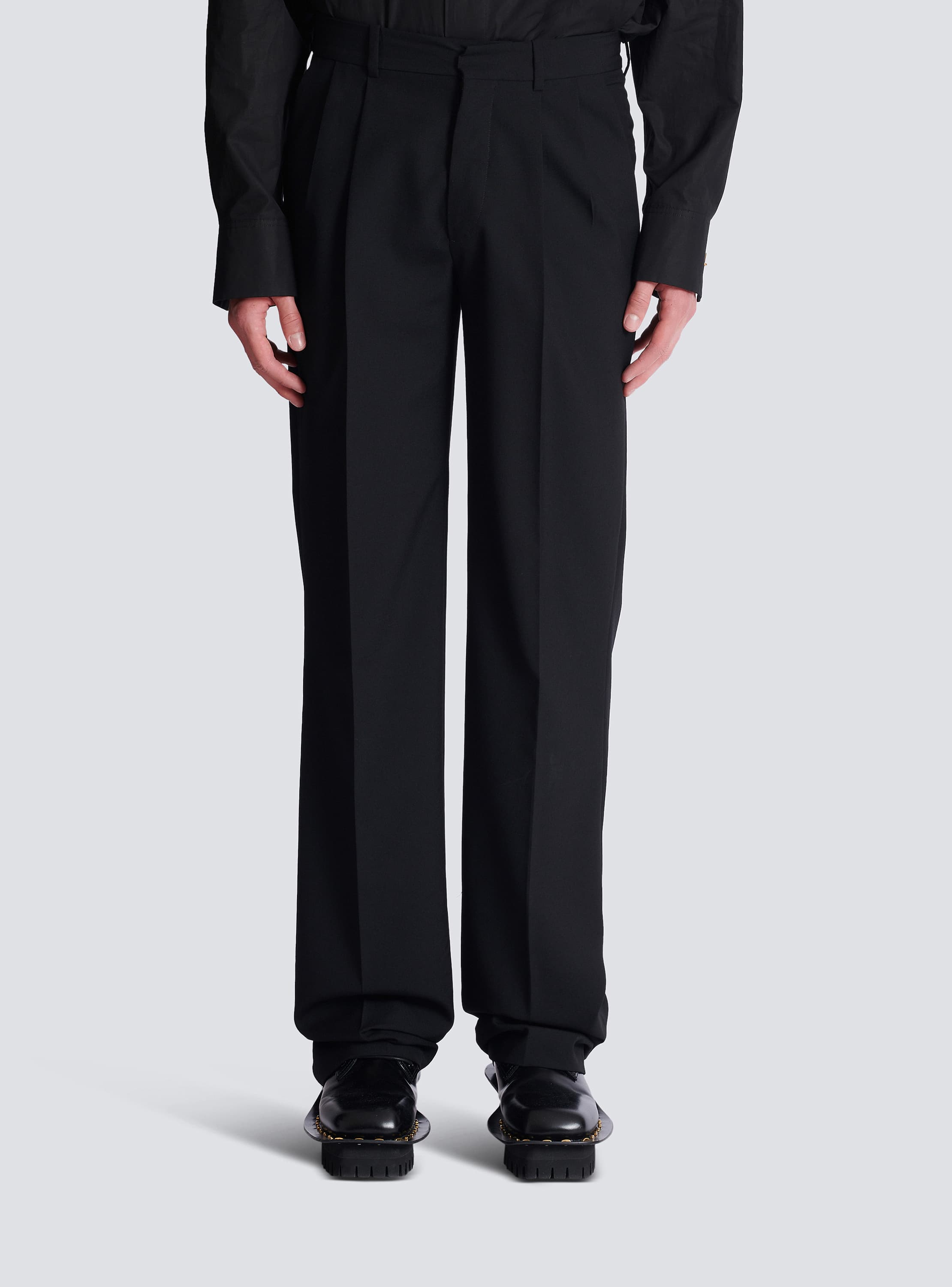 Wool straight-leg trousers