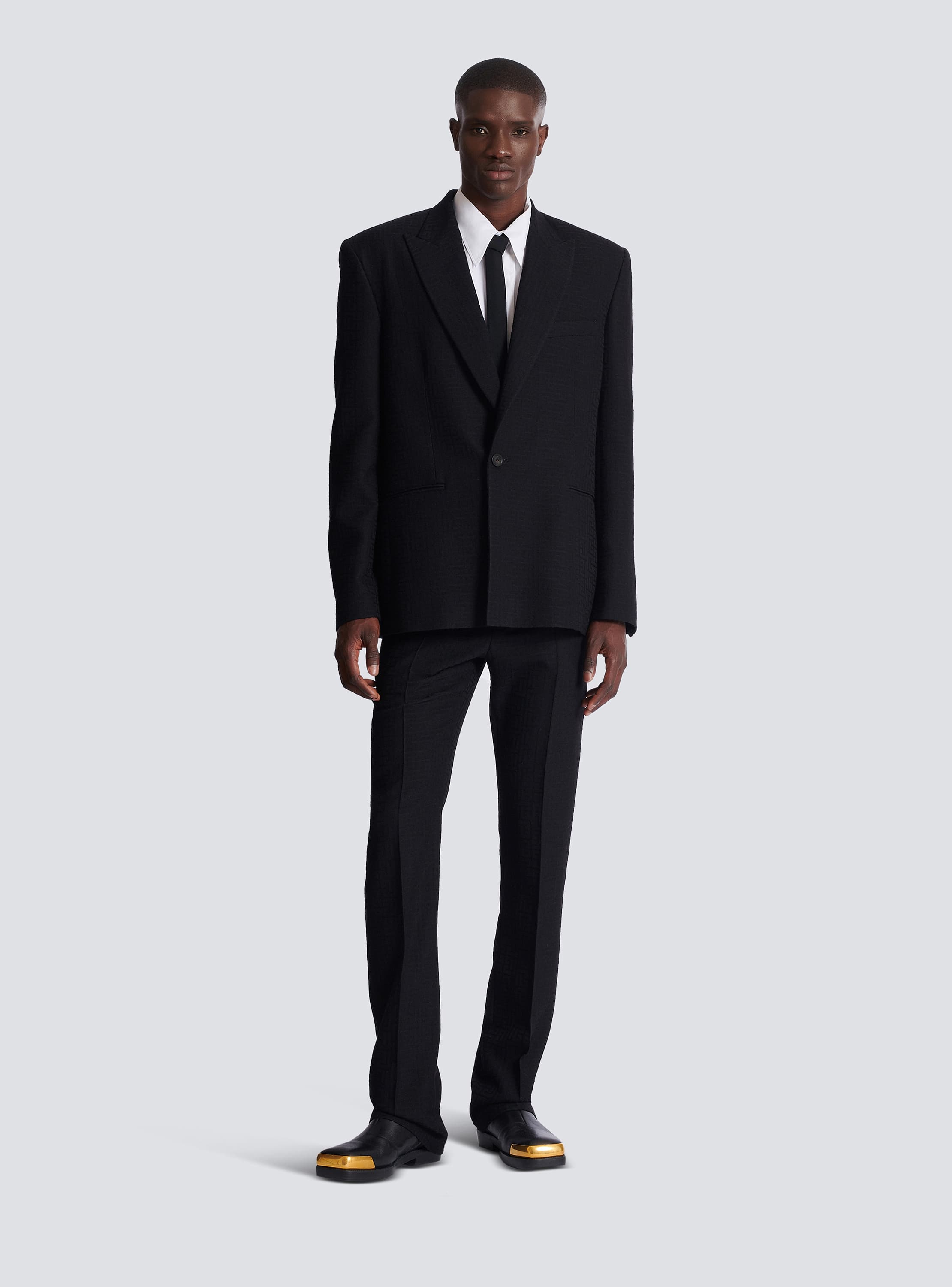 Monogram grain de poudre 1-button jacket