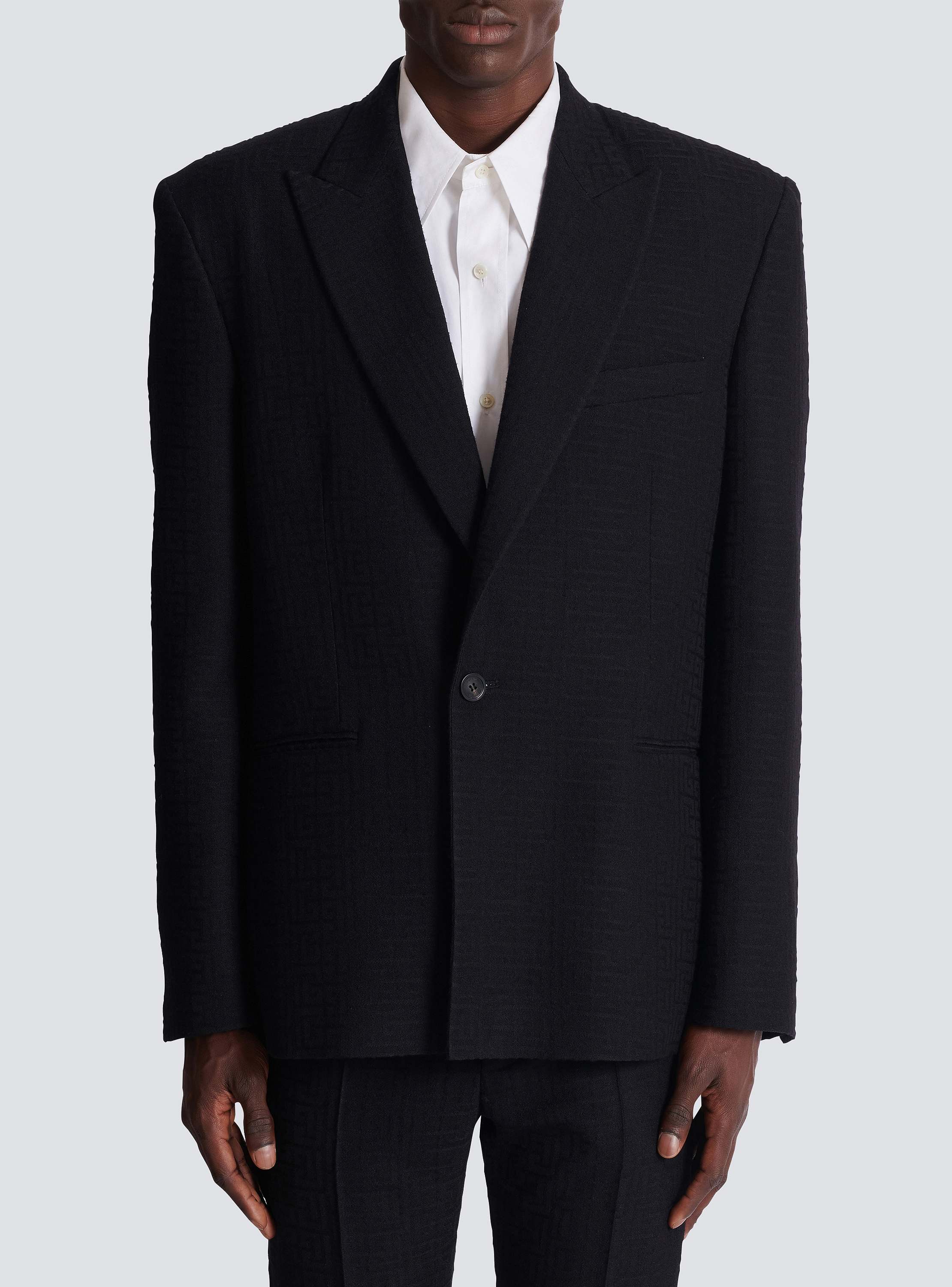 Monogram grain de poudre 1-button jacket