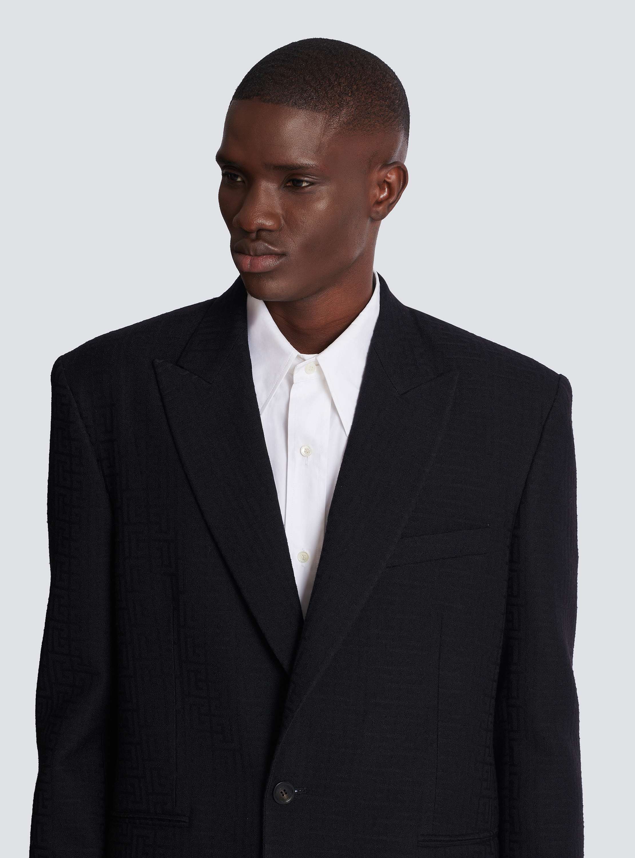 Monogram grain de poudre 1-button jacket