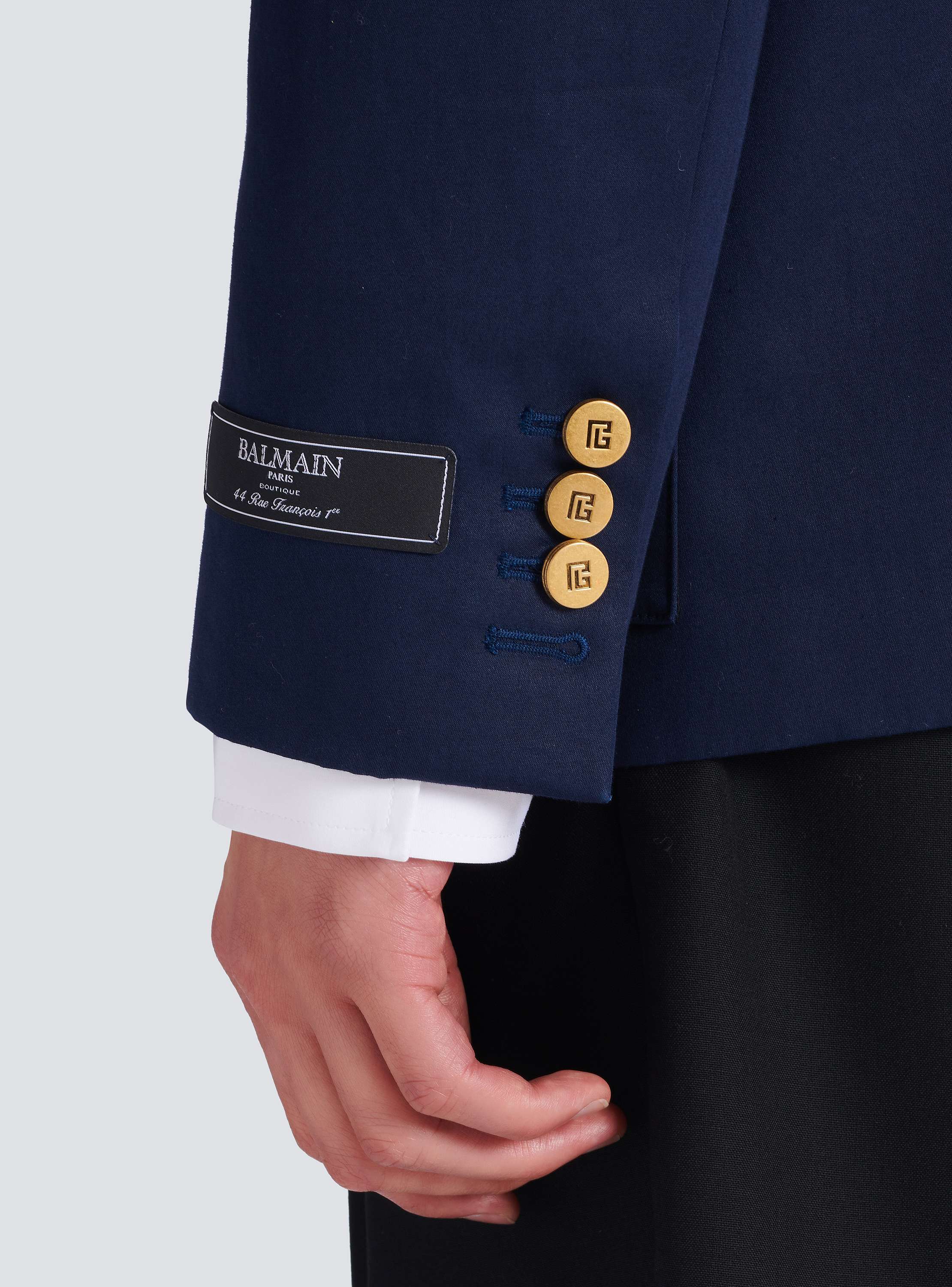 Cotton twill 2-buttons jacket