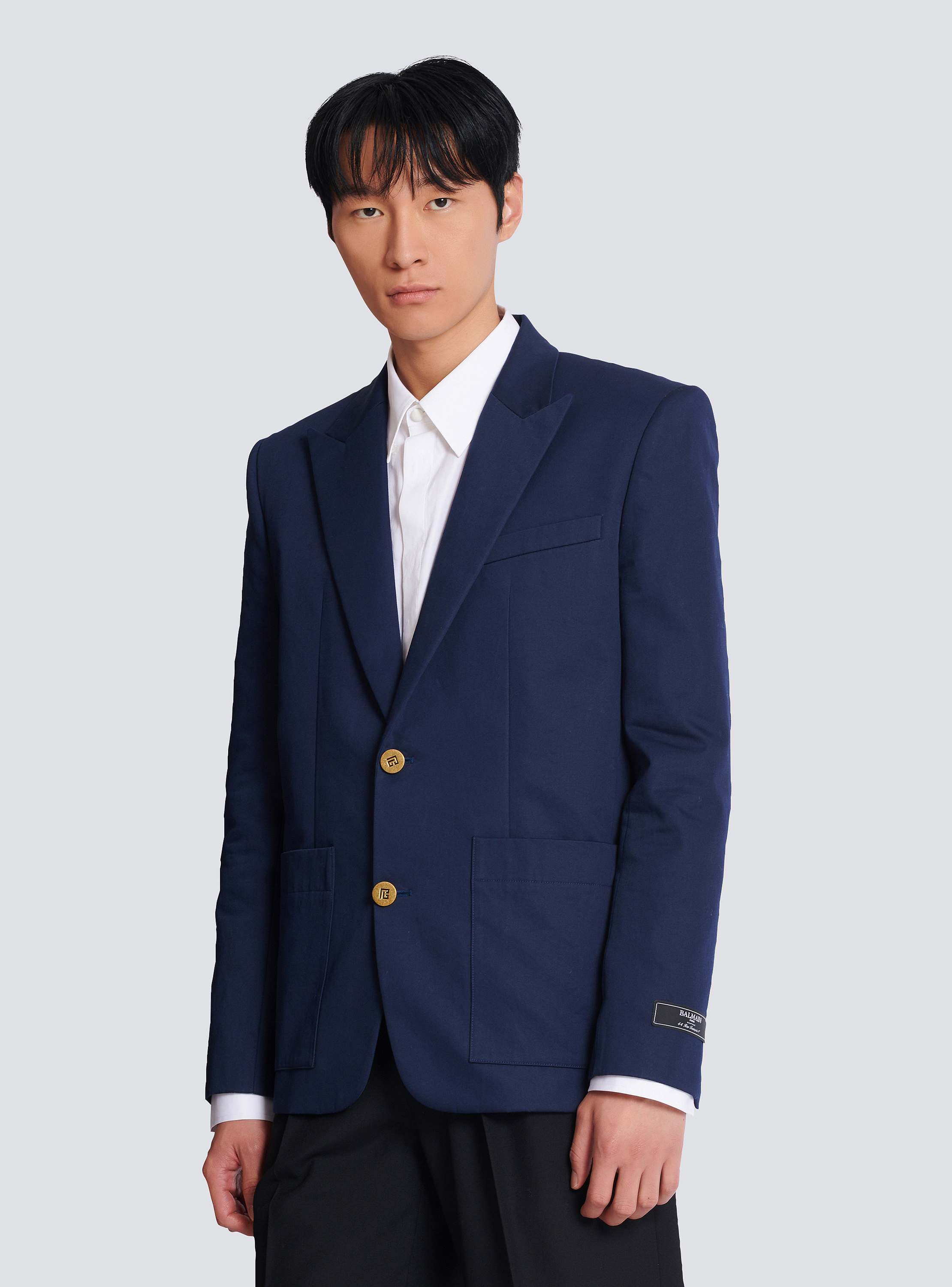 Cotton twill 2-buttons jacket
