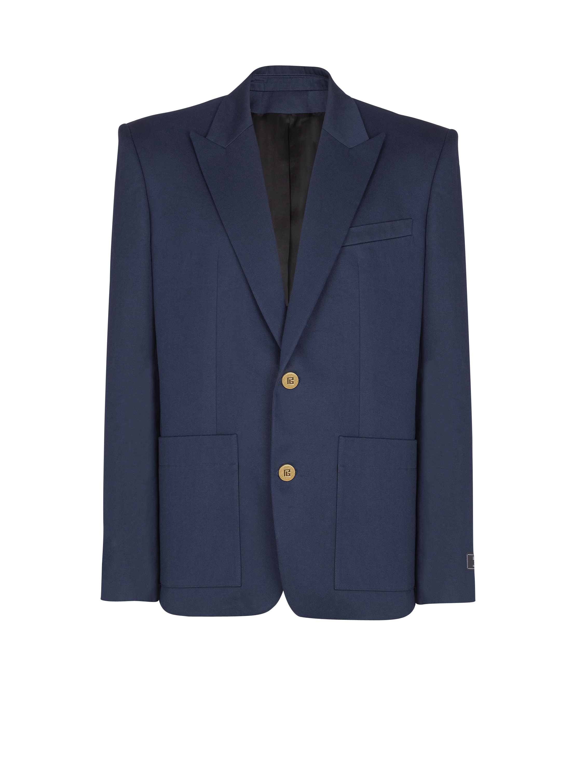Cotton twill 2-buttons jacket