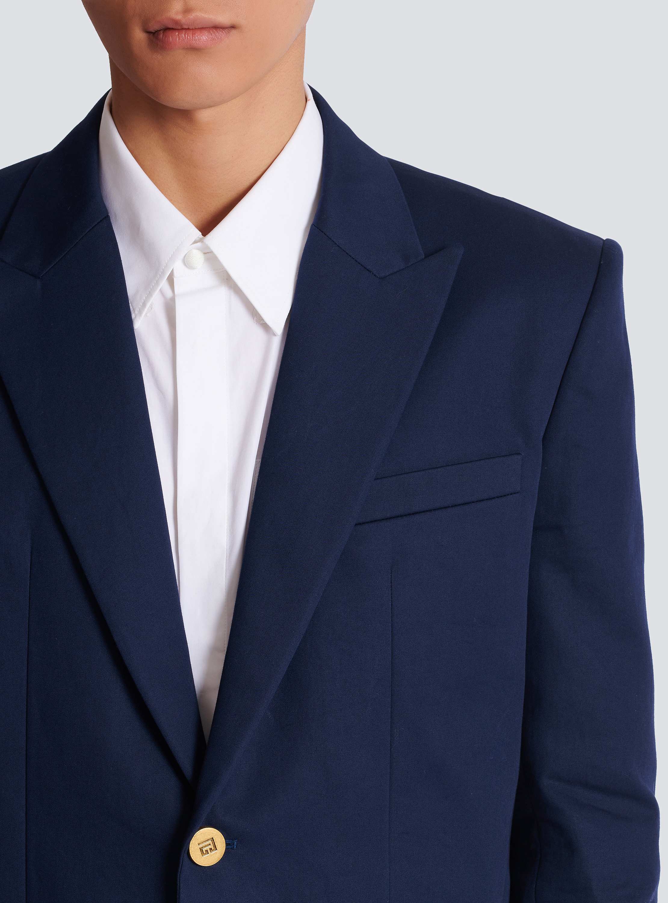 Cotton twill 2-buttons jacket