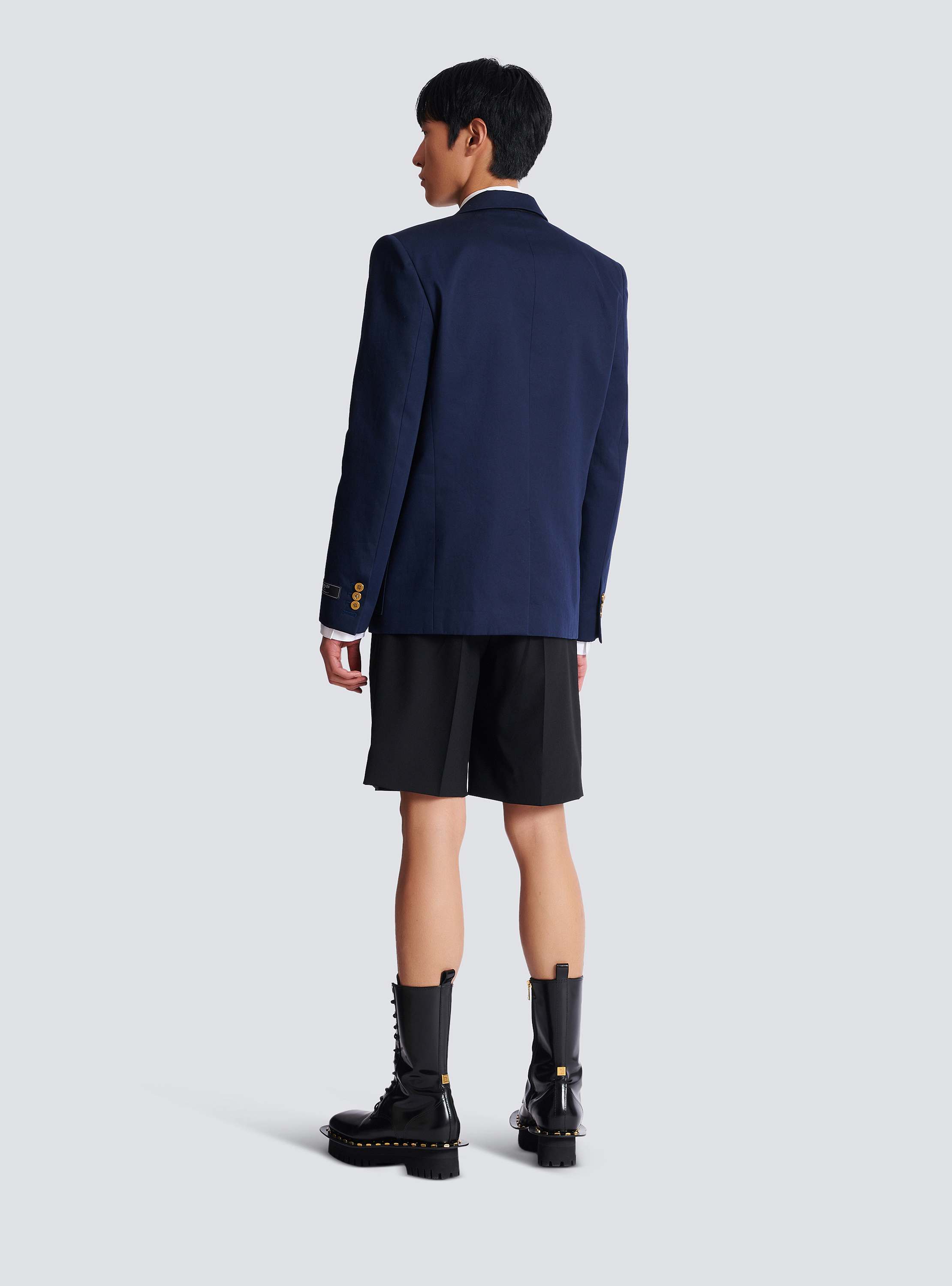 Cotton twill 2-buttons jacket