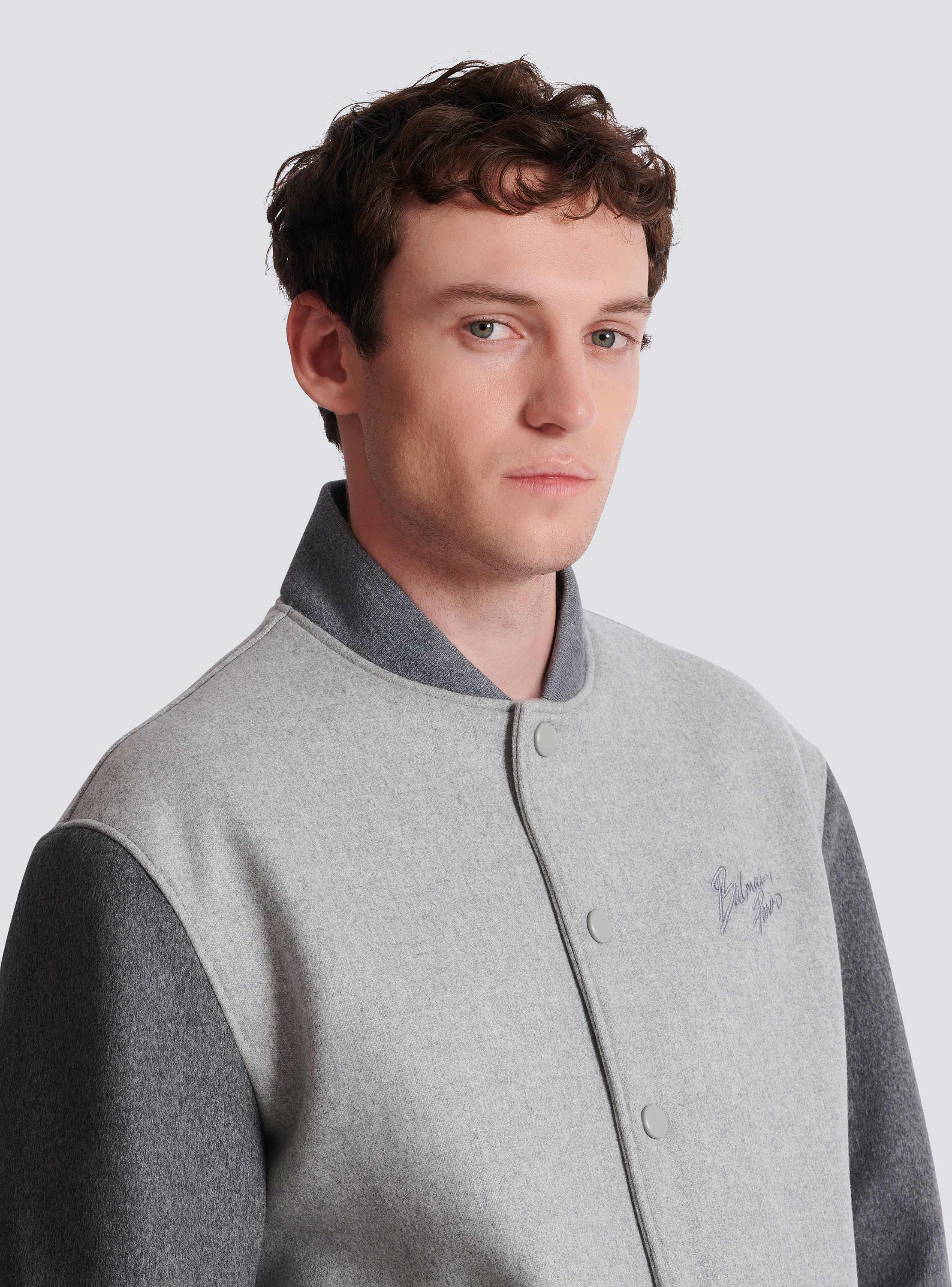 Wool and cashmere varsity jacket