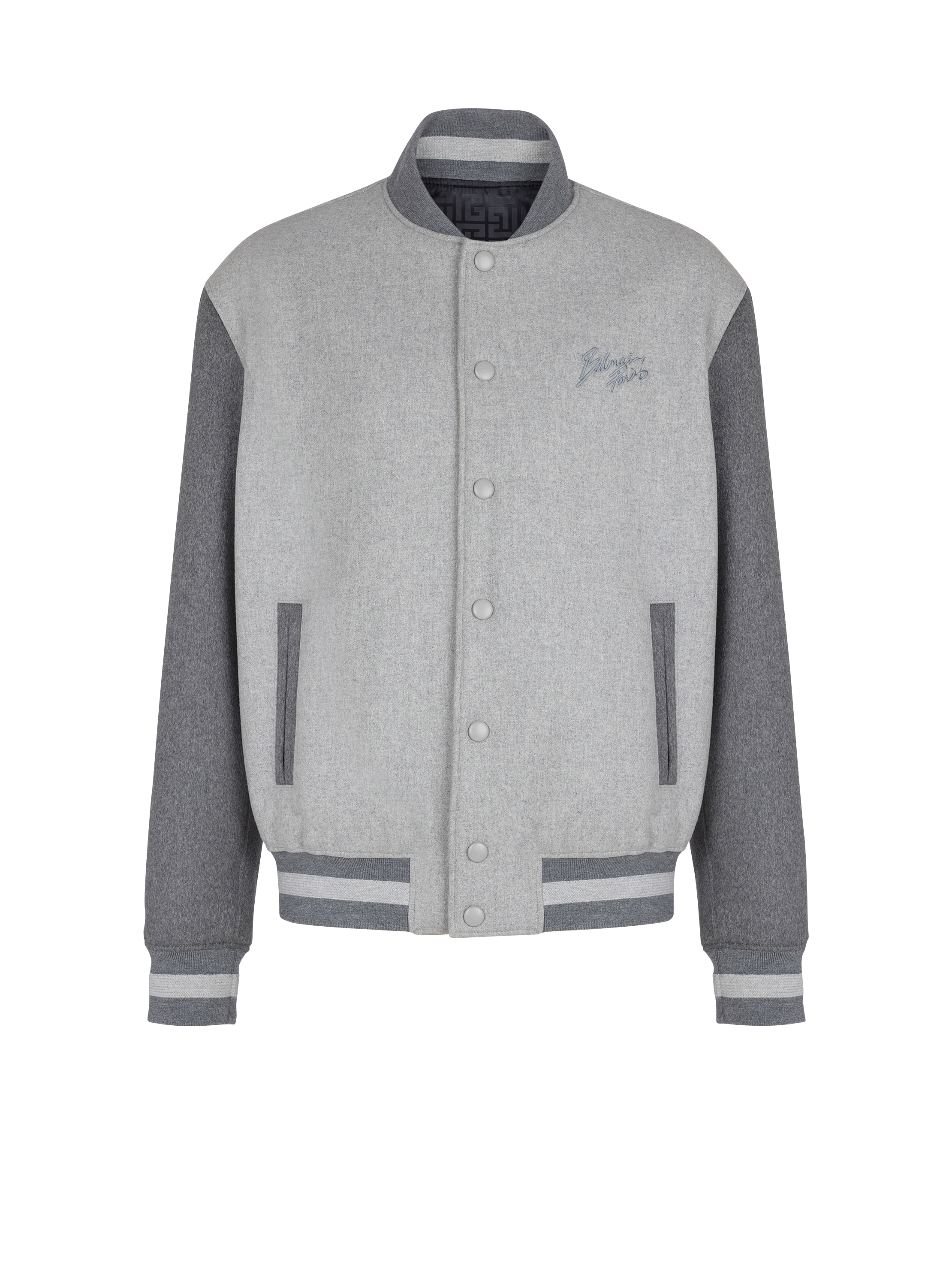 Wool and cashmere varsity jacket