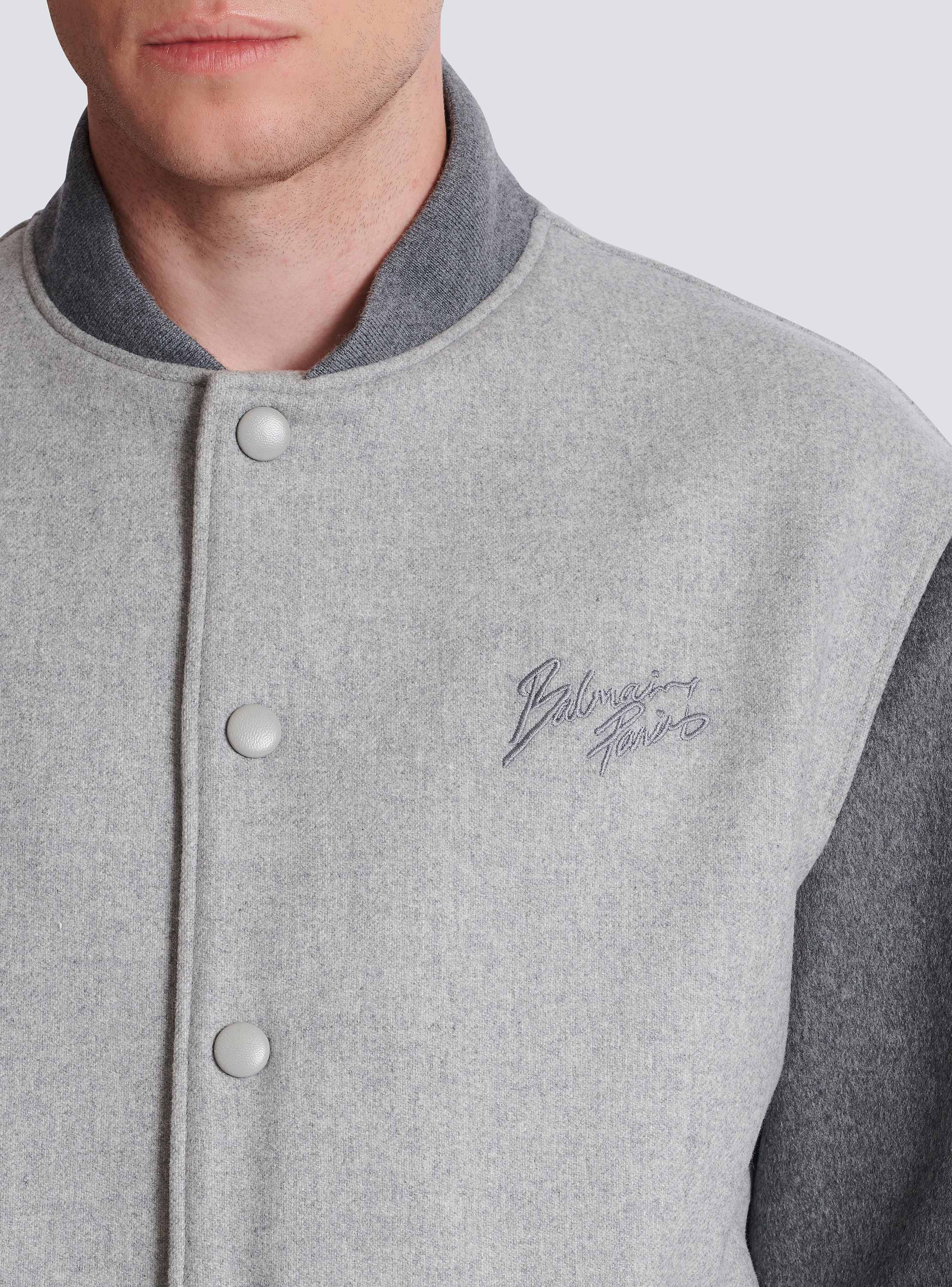 Wool and cashmere varsity jacket