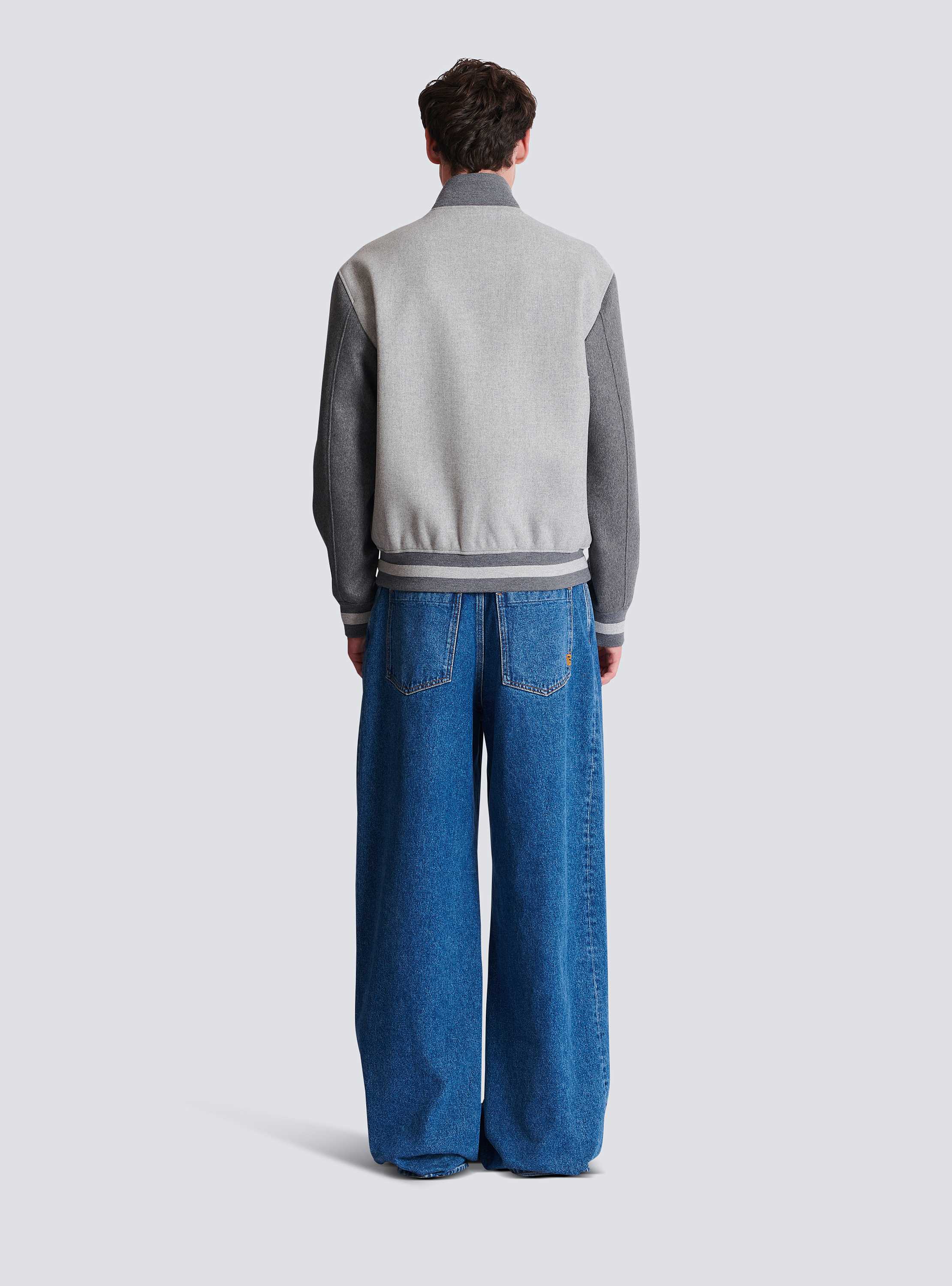 Wool and cashmere varsity jacket