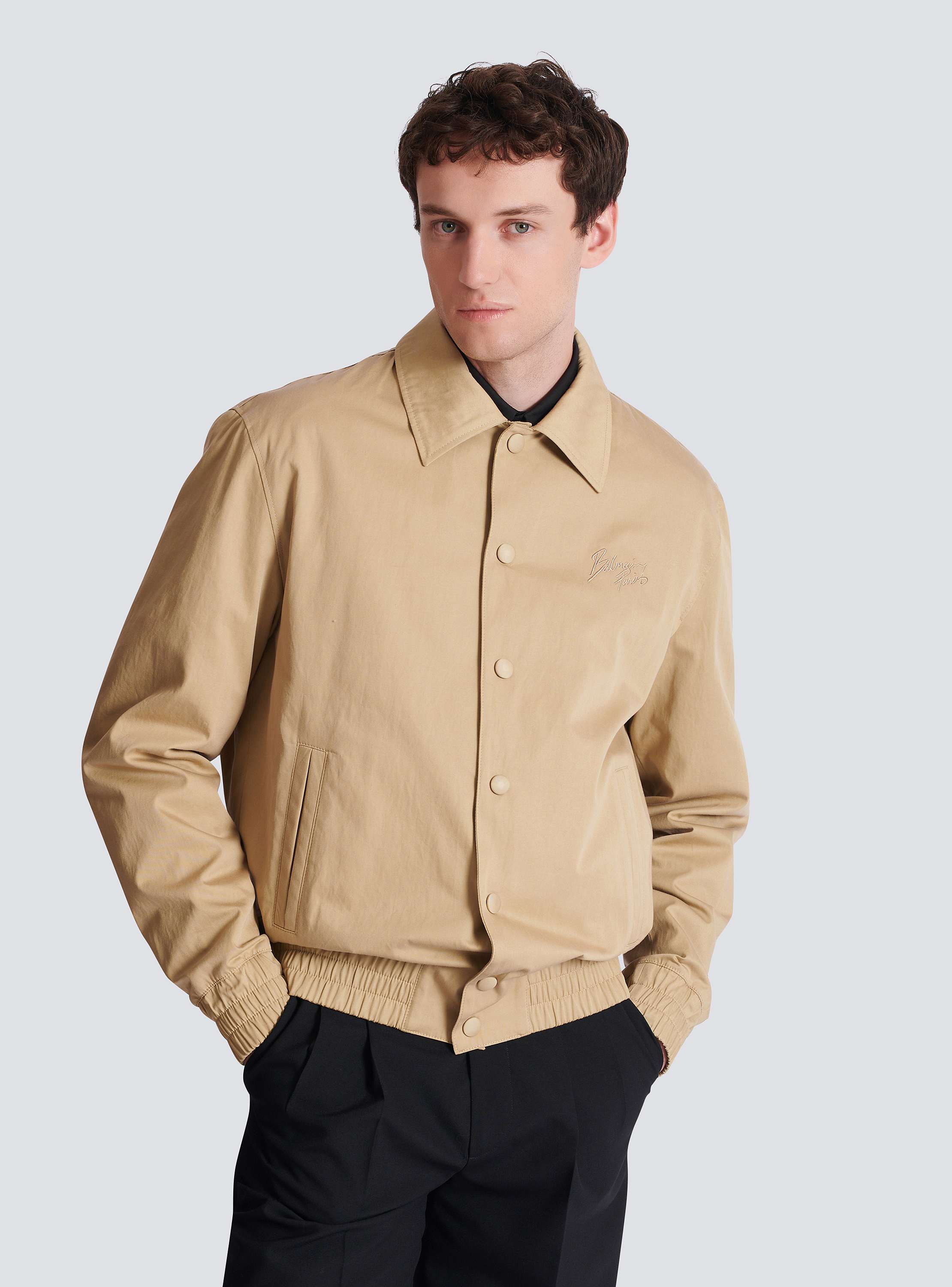 Cotton canvas bomber jacket