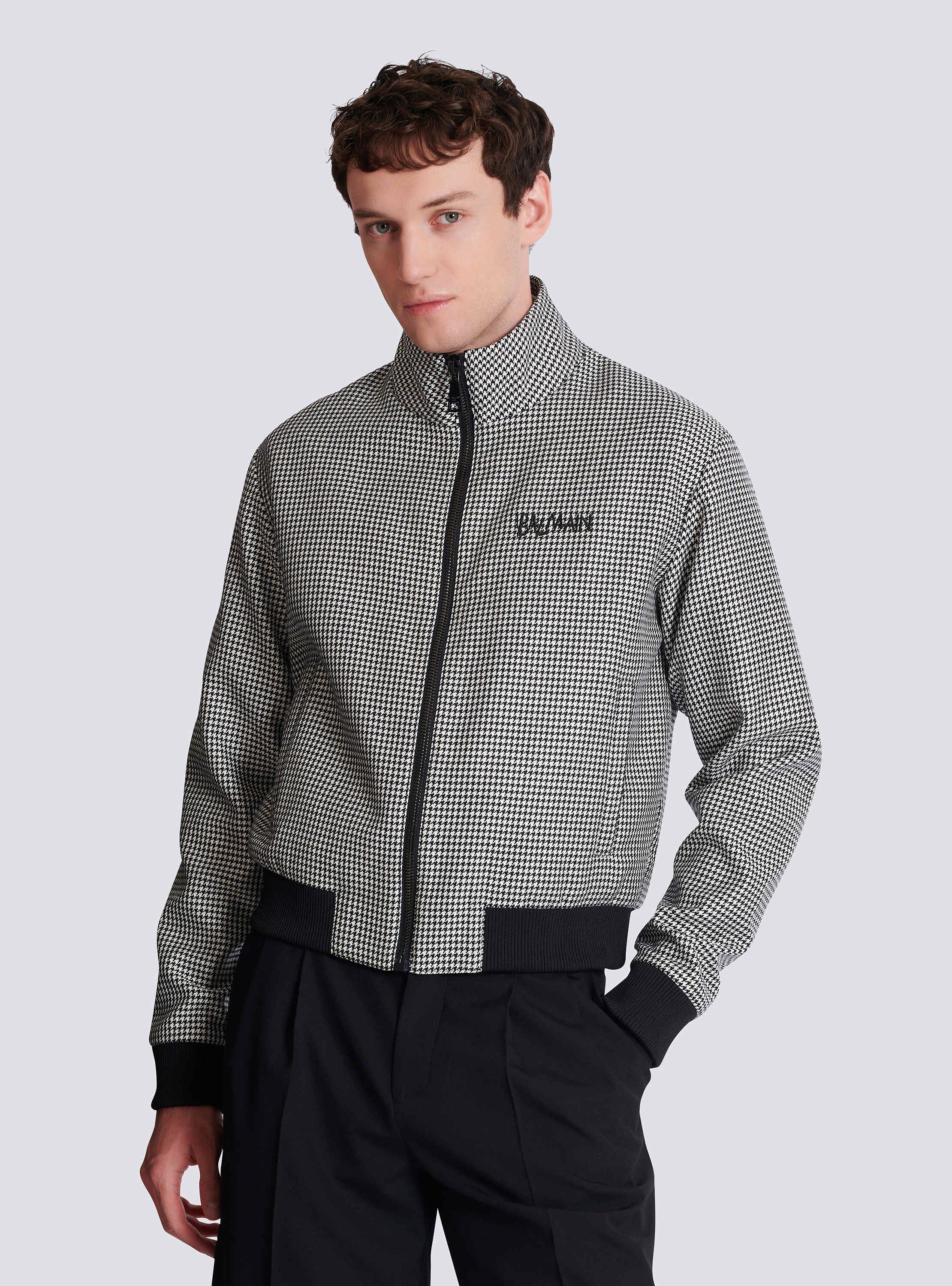 Houndstooth wool jacket 