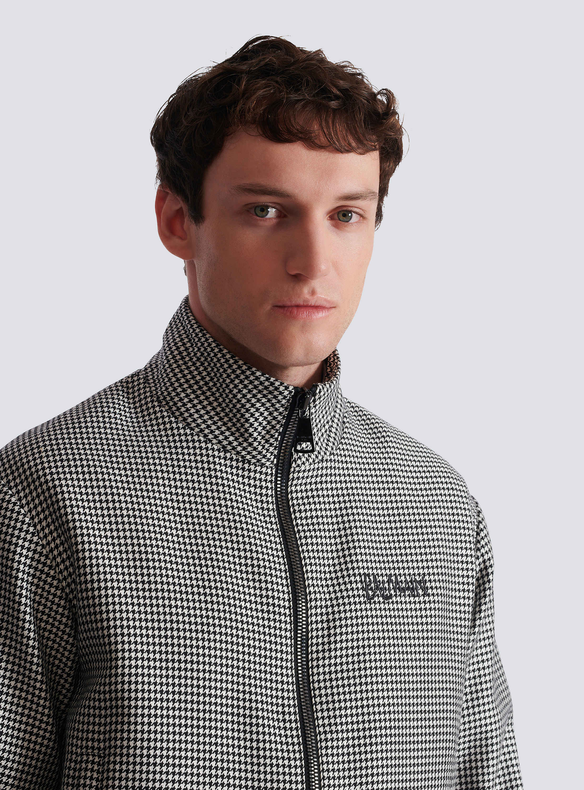 Houndstooth wool jacket 