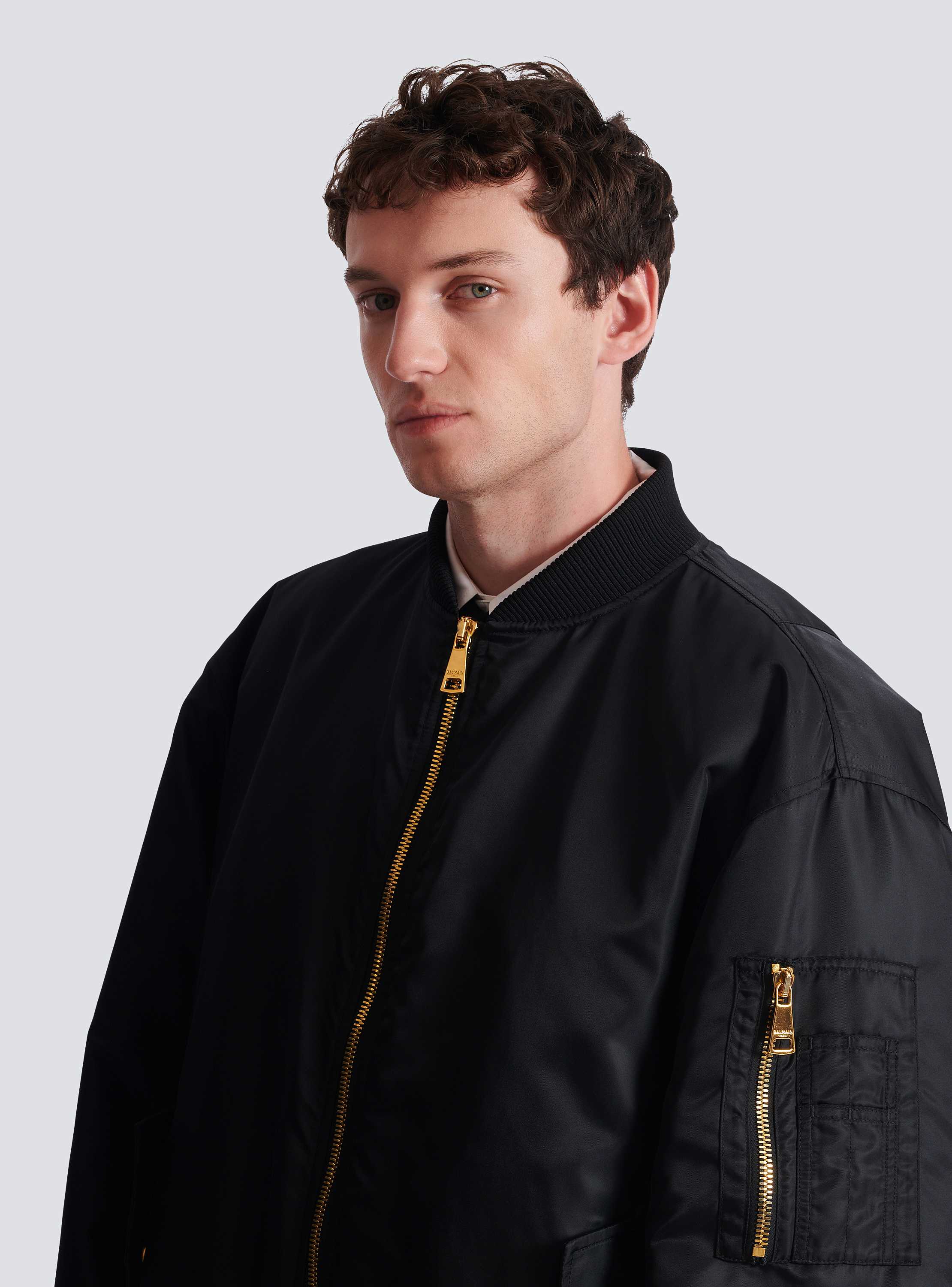 Printed nylon bomber jacket