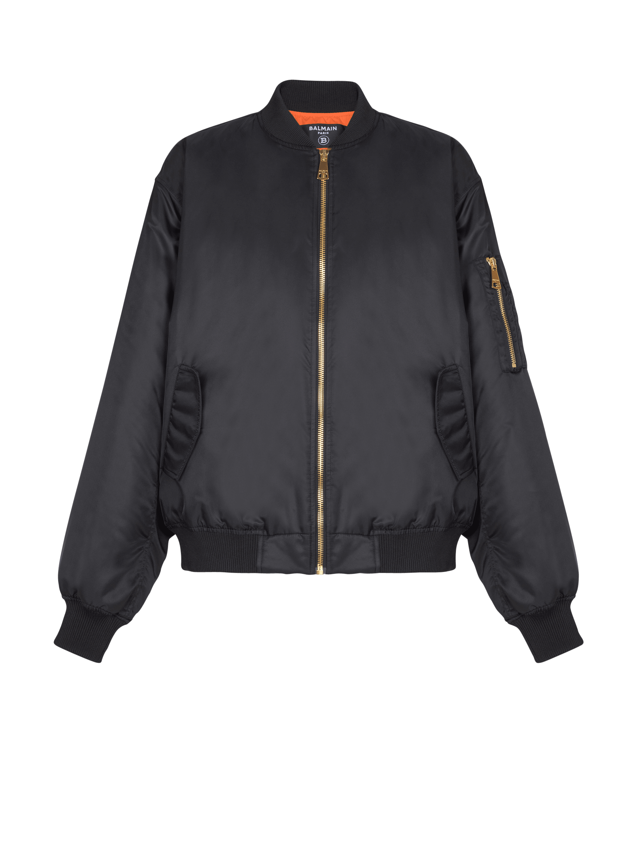 Printed nylon bomber jacket