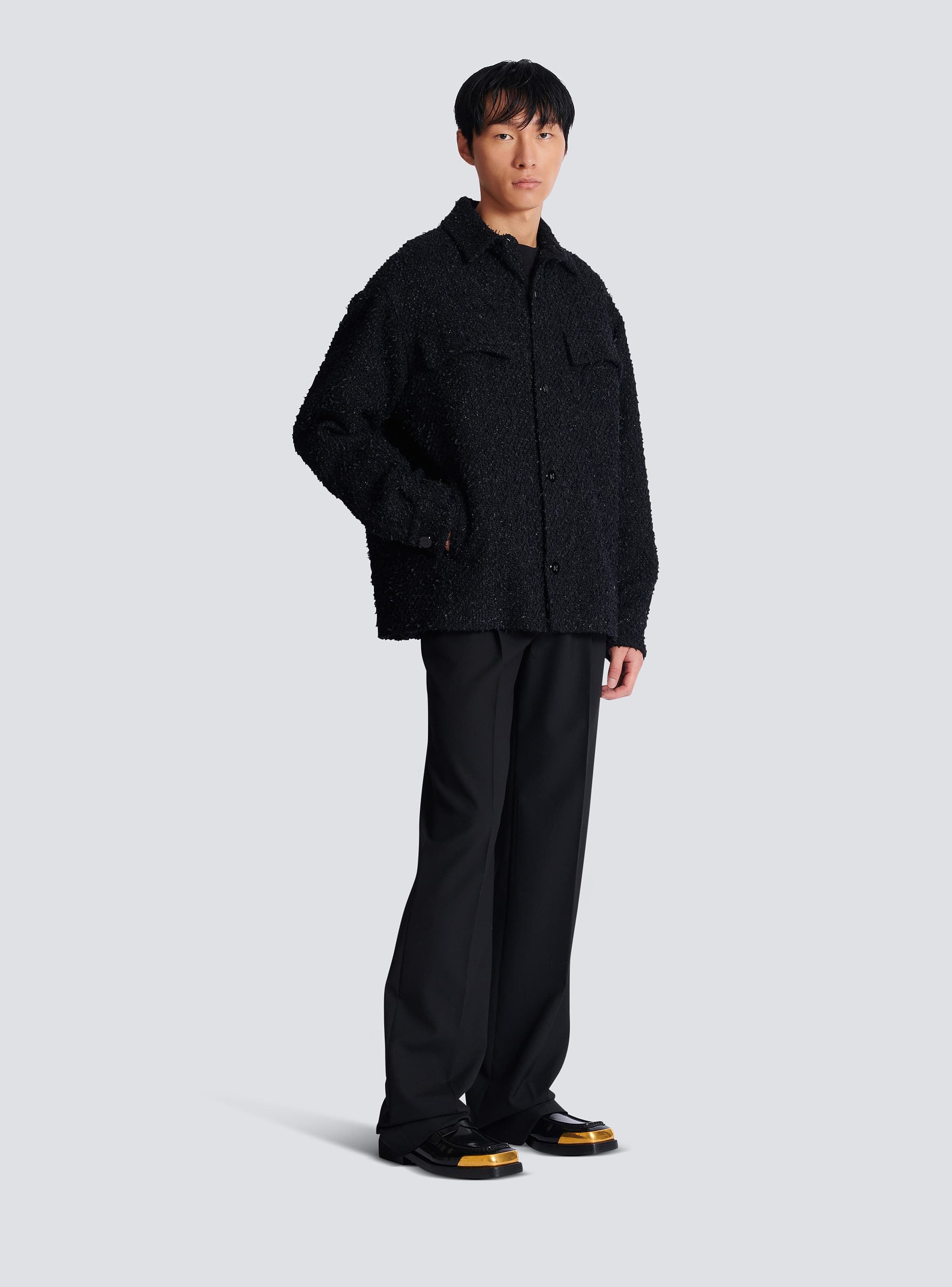 Monogram tweed overshirt