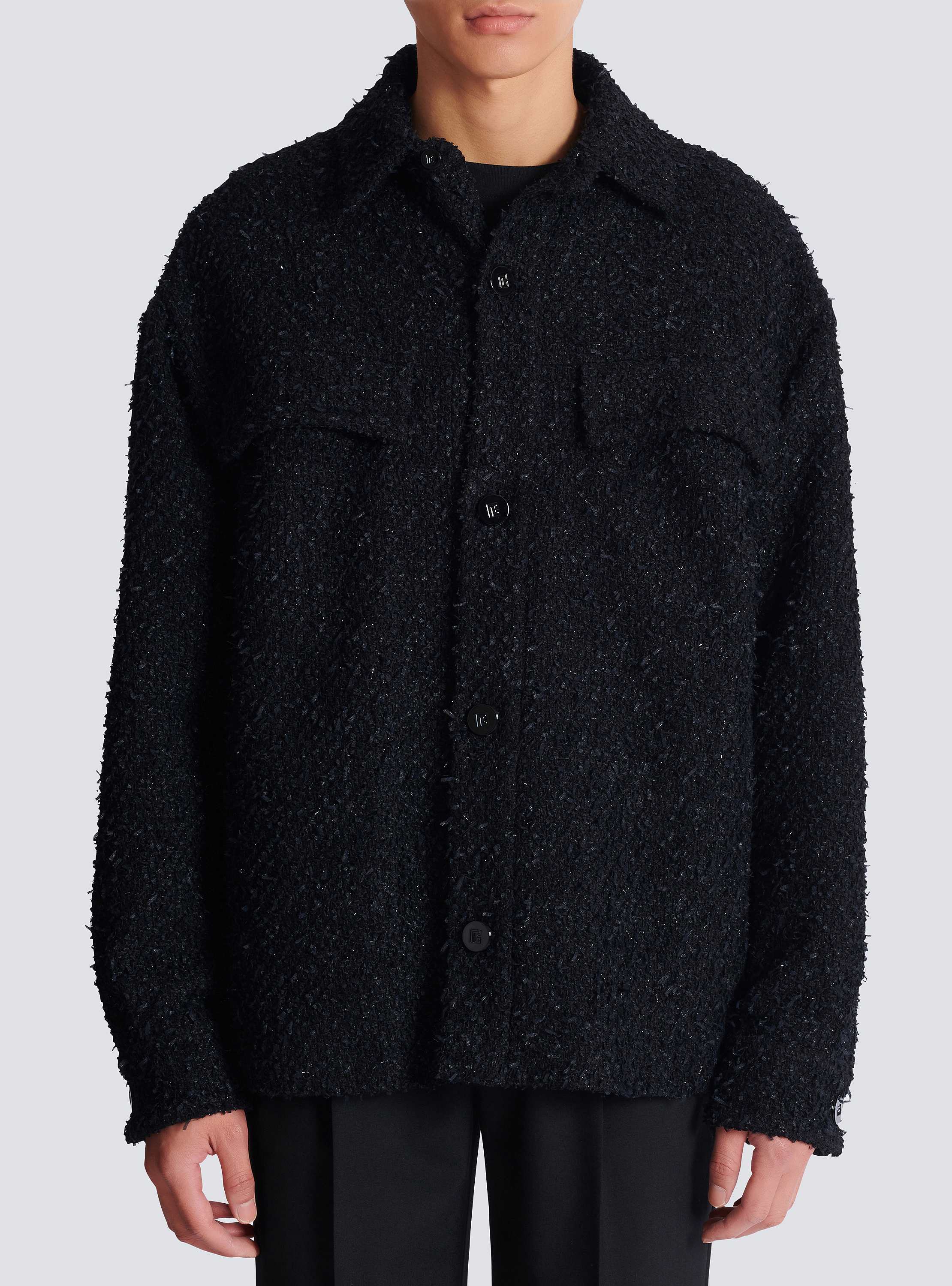 Monogram tweed overshirt