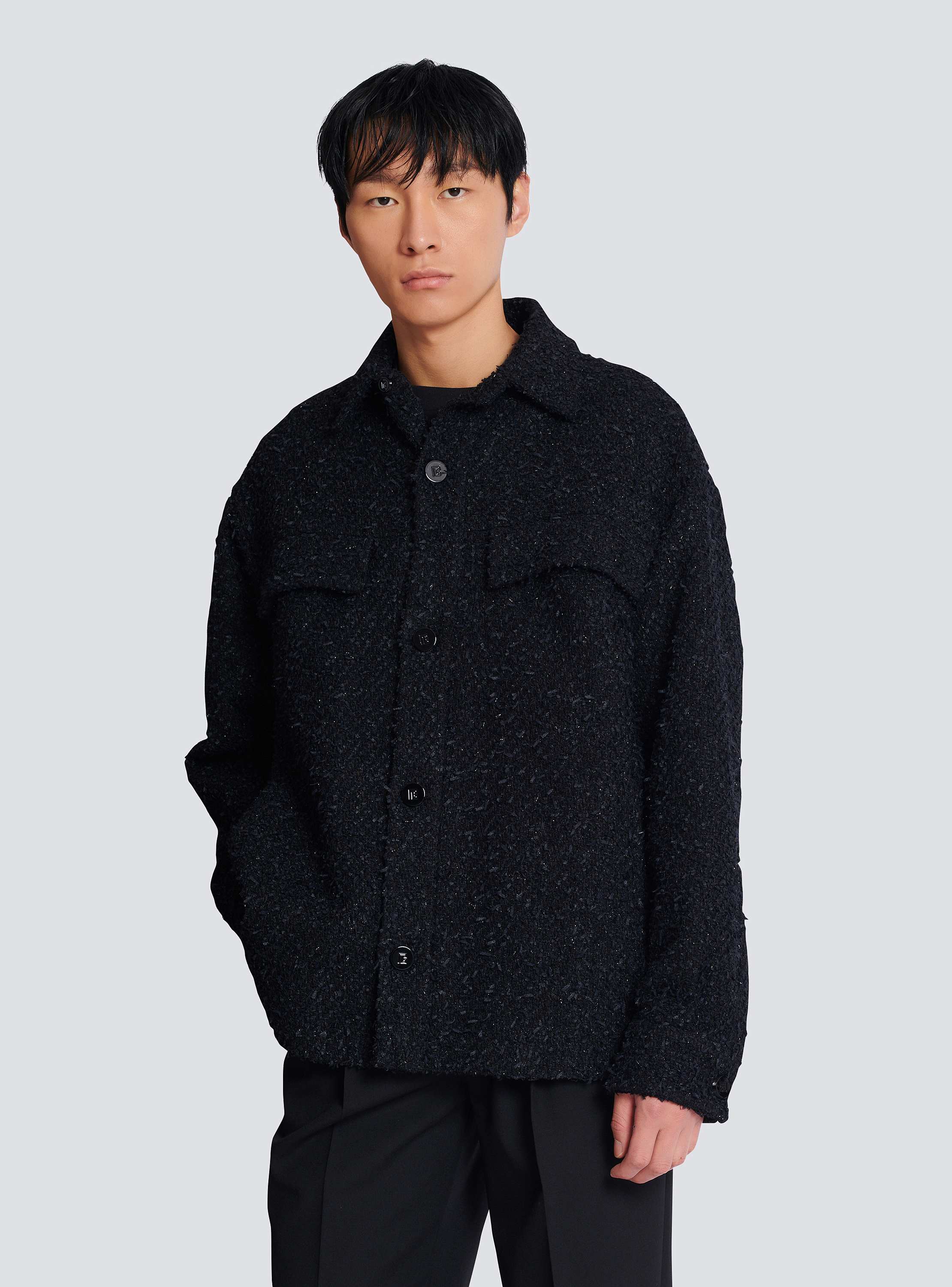 Monogram tweed overshirt