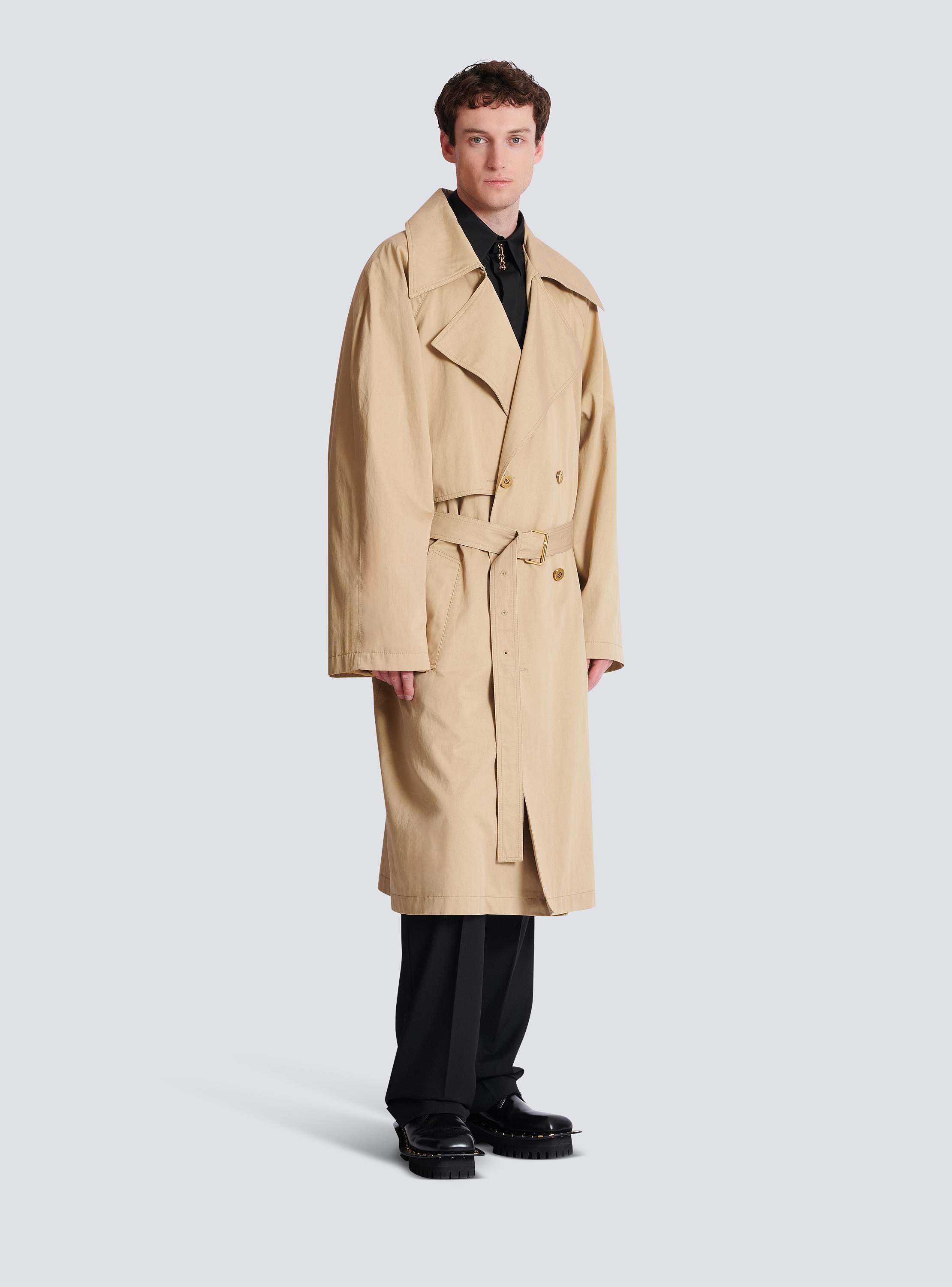 Cotton canvas trench coat