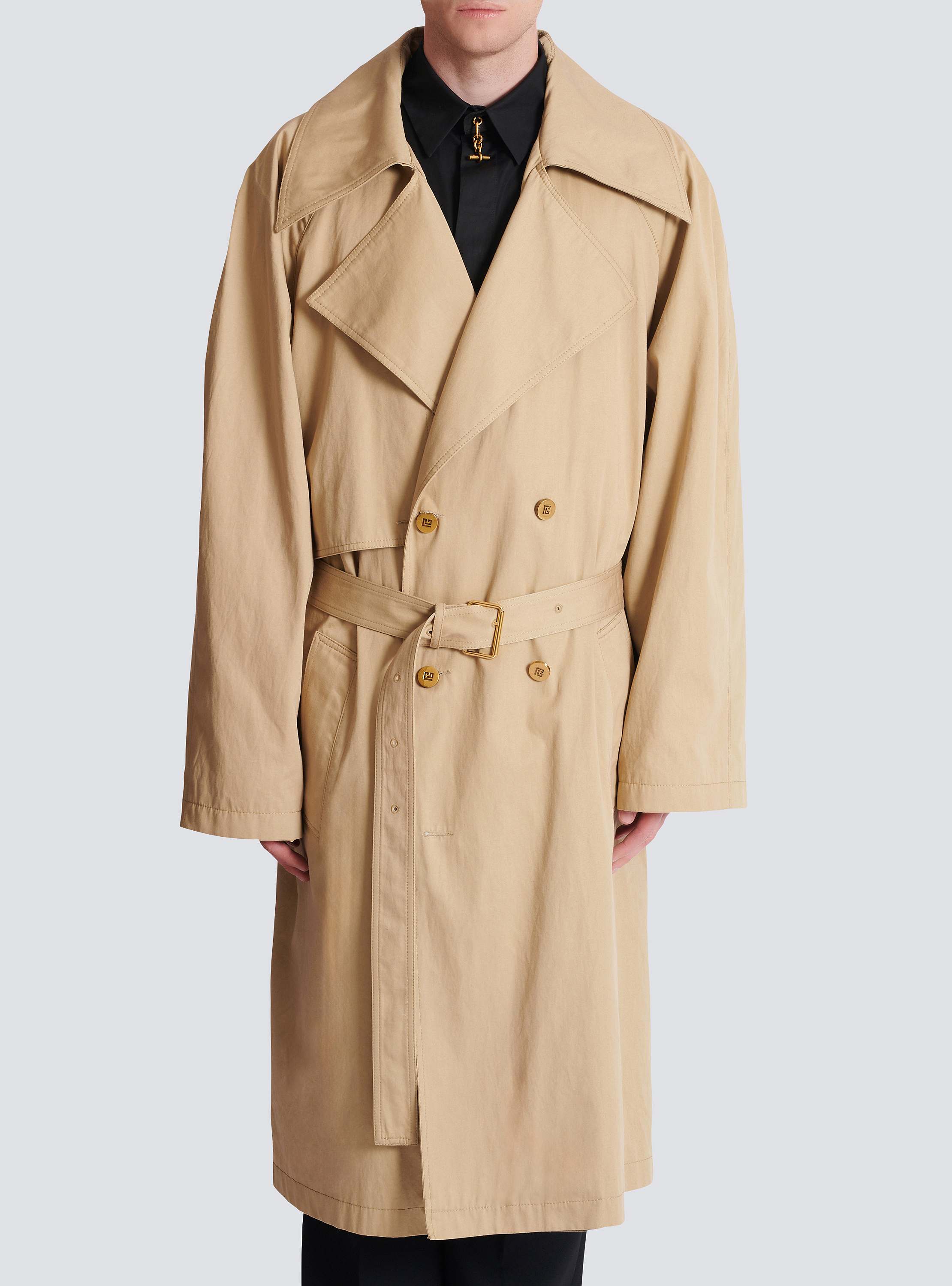 Cotton canvas trench coat