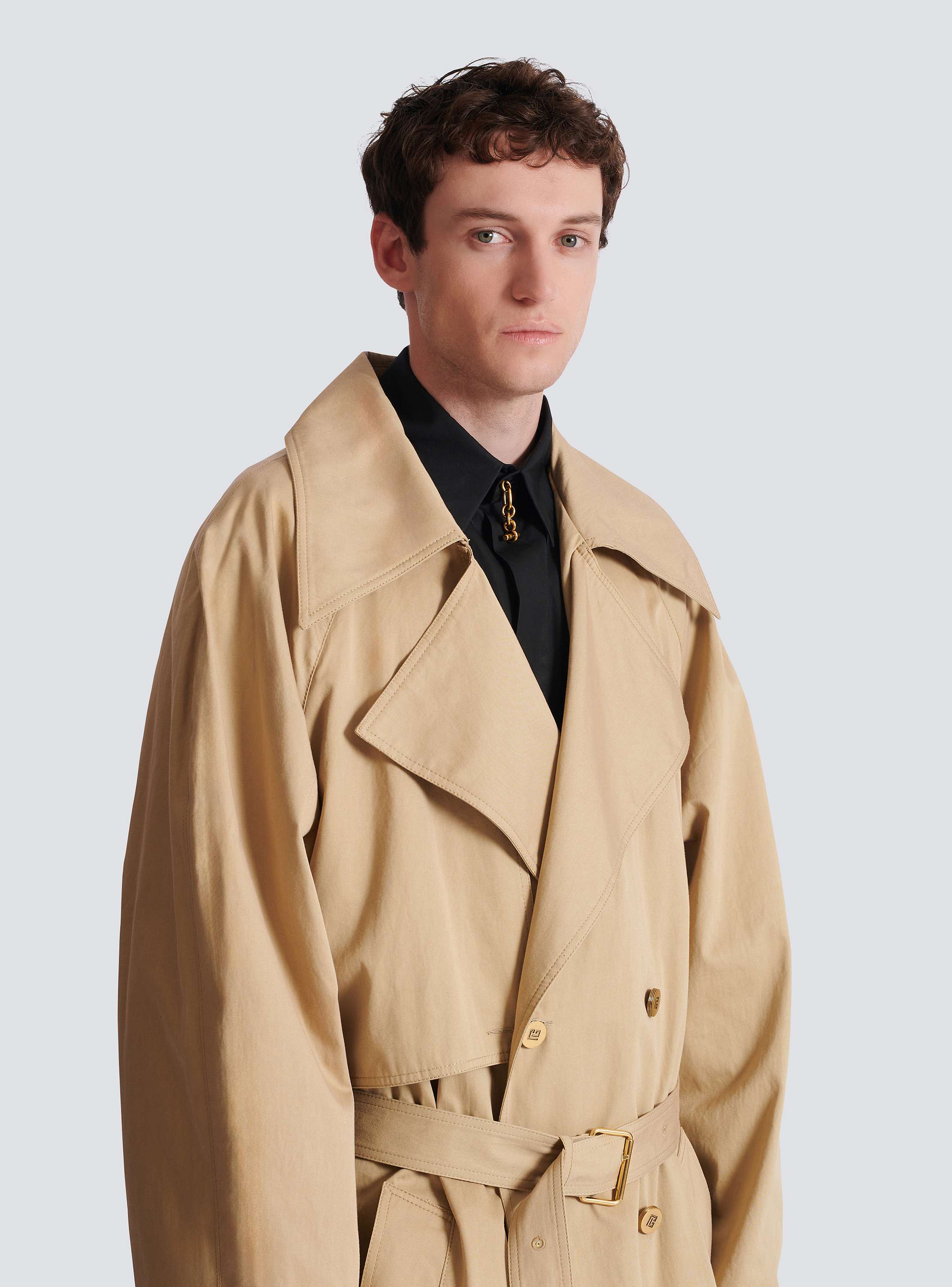 Cotton canvas trench coat