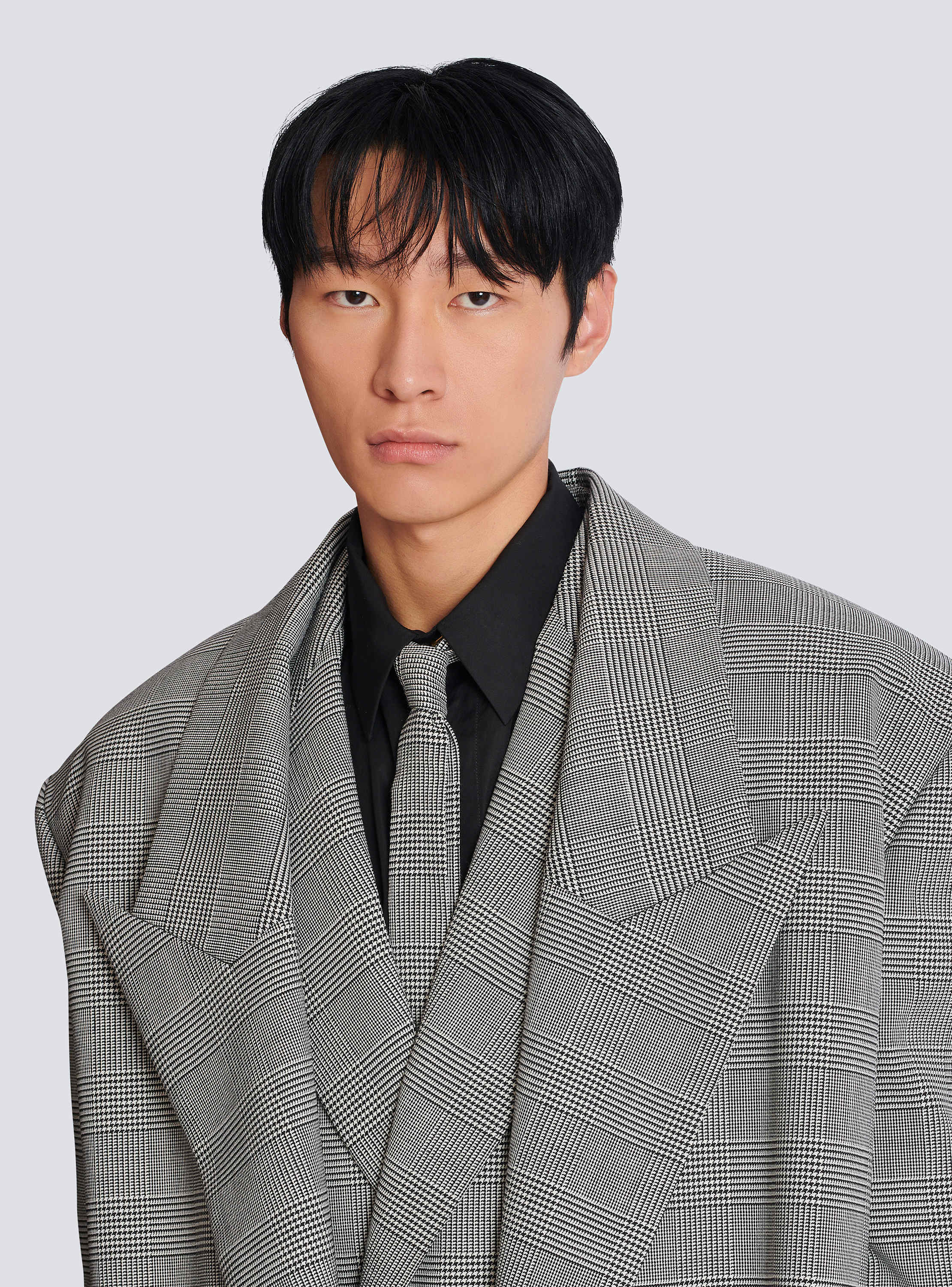 Oversized coat in Prince of Wales wool