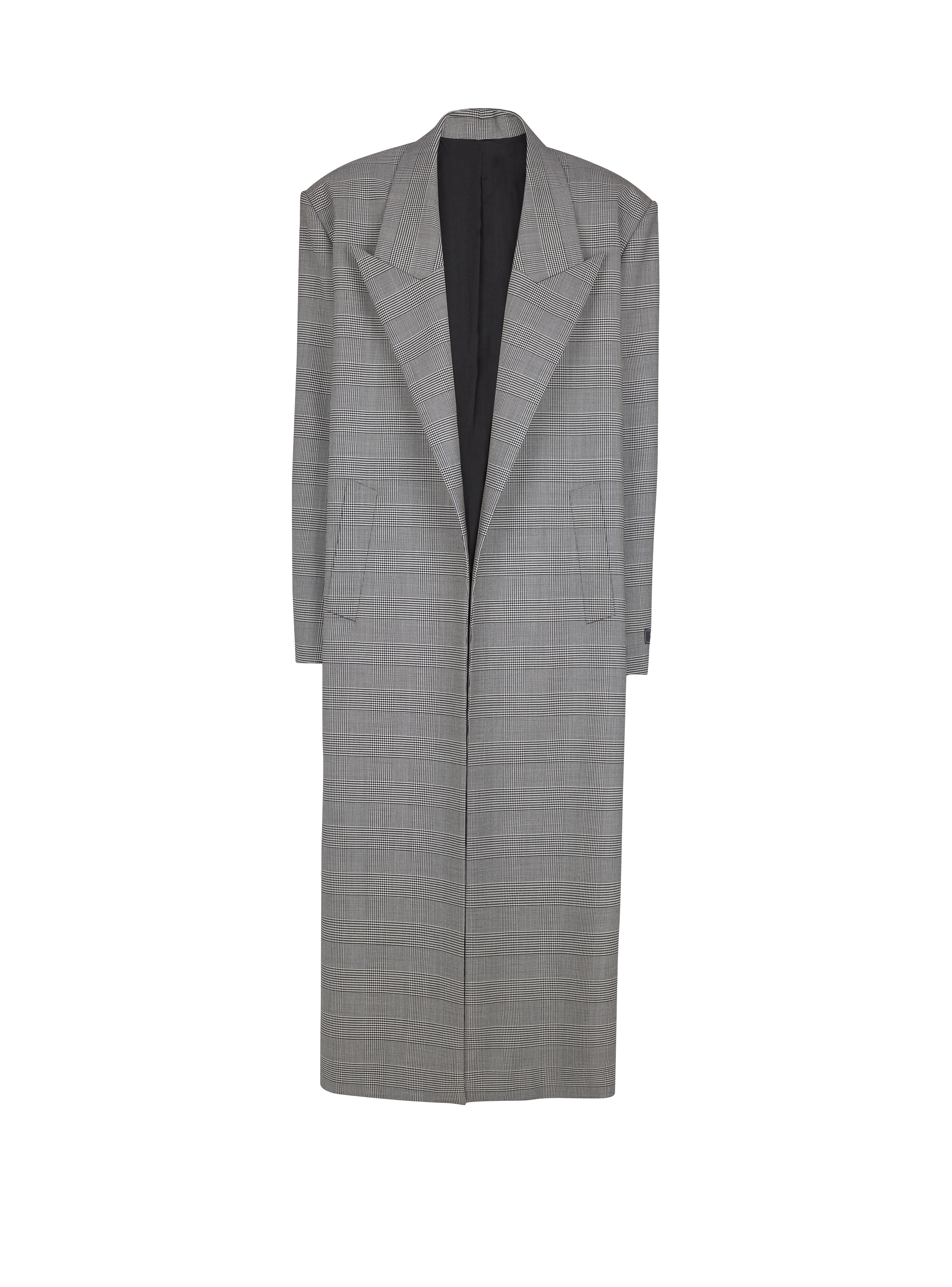 Oversized coat in Prince of Wales wool