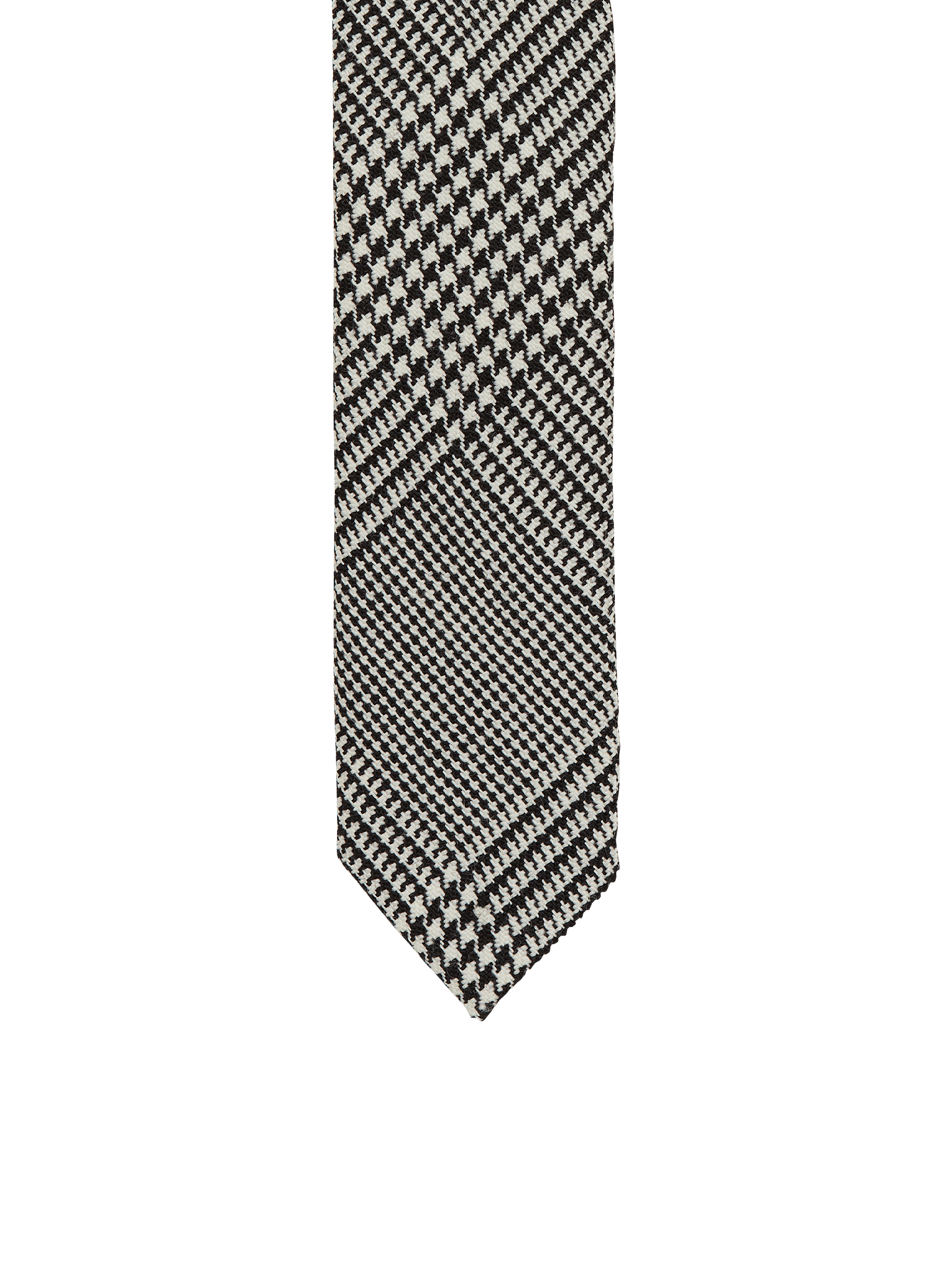 Slim wool tie with Prince of Wales print