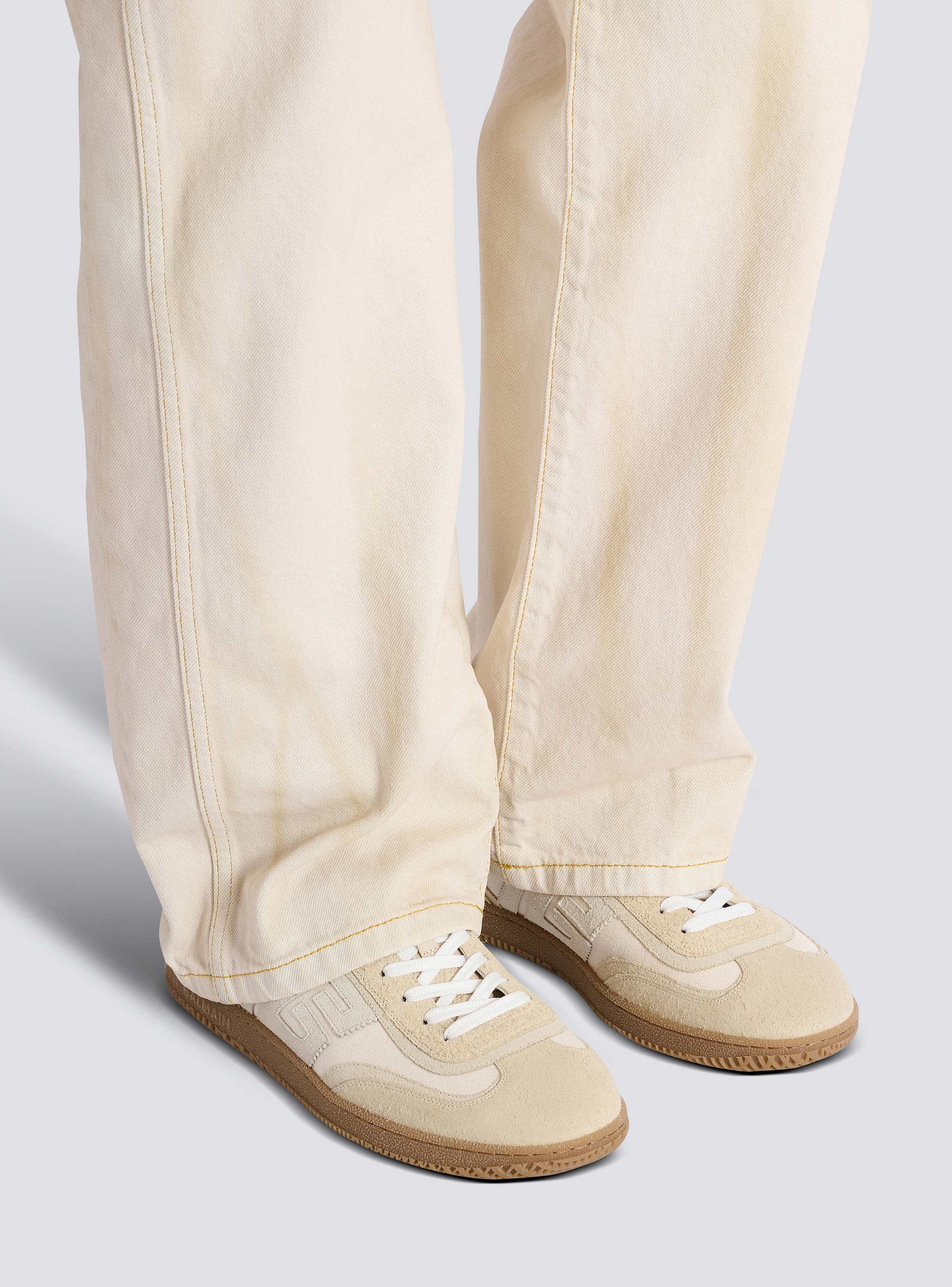 Balmain Swan trainers in suede, aged suede and canvas