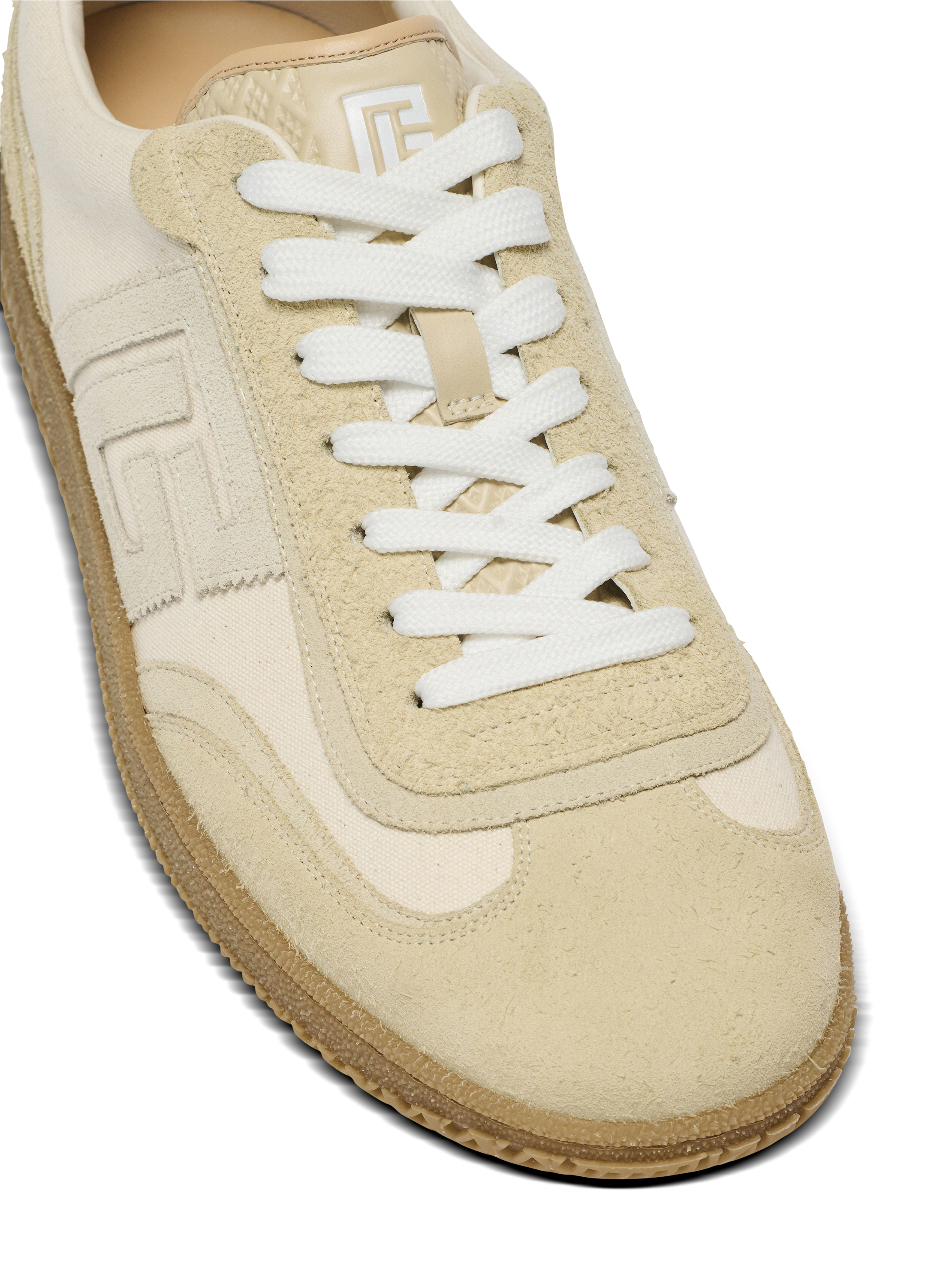 Balmain Swan trainers in suede, aged suede and canvas