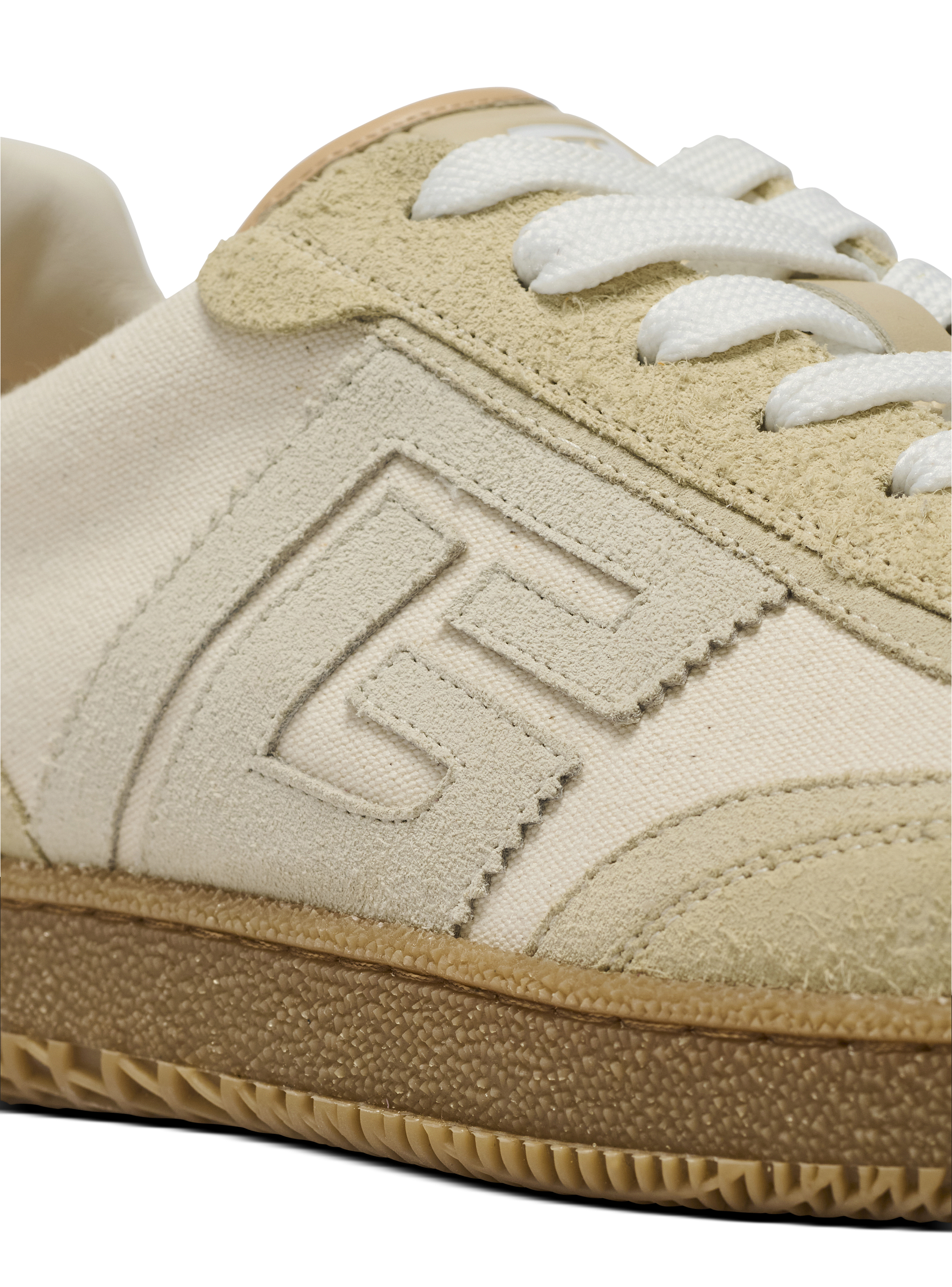 Balmain Swan trainers in suede, aged suede and canvas