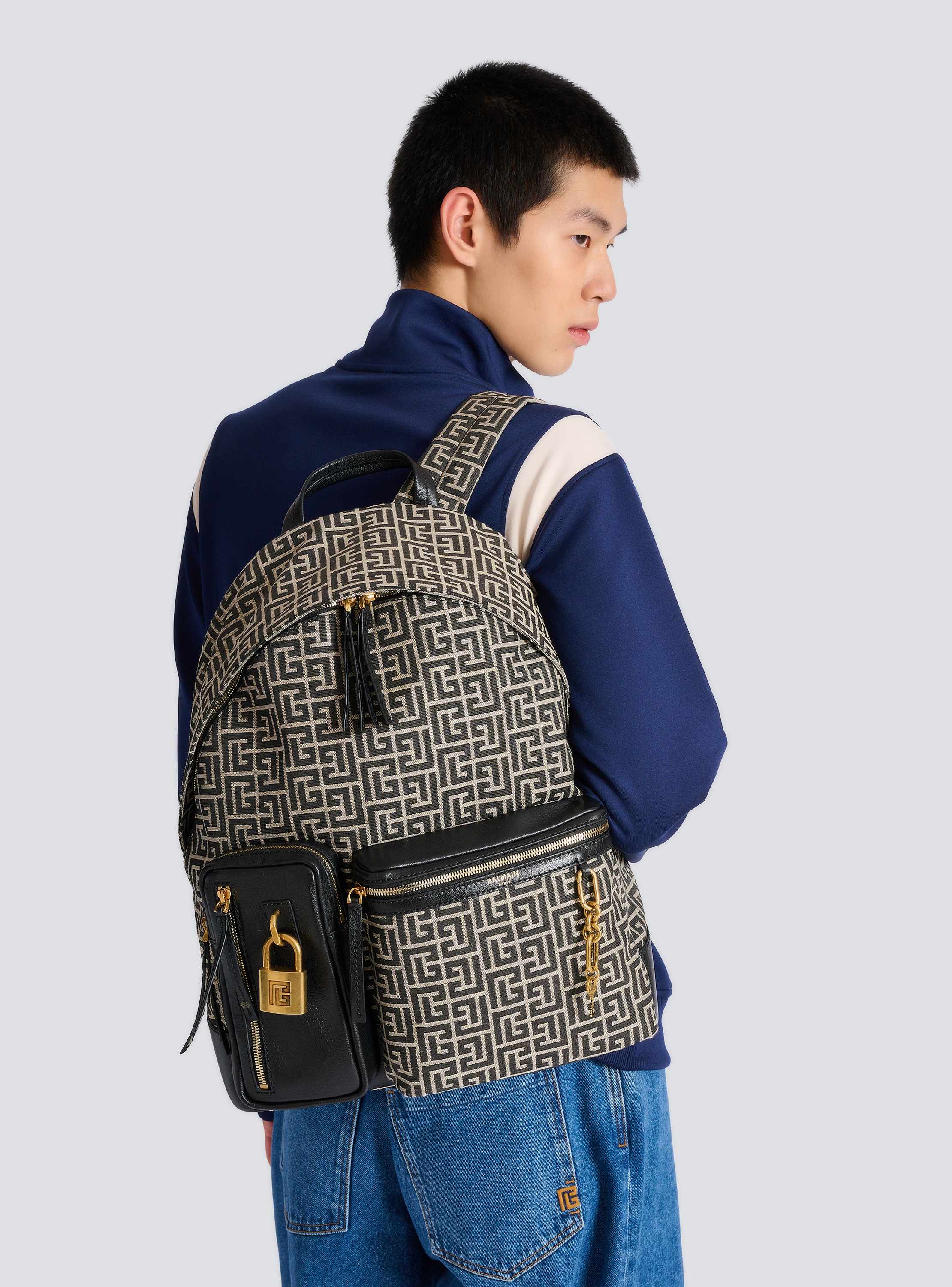 Pulse monogram jacquard backpack
