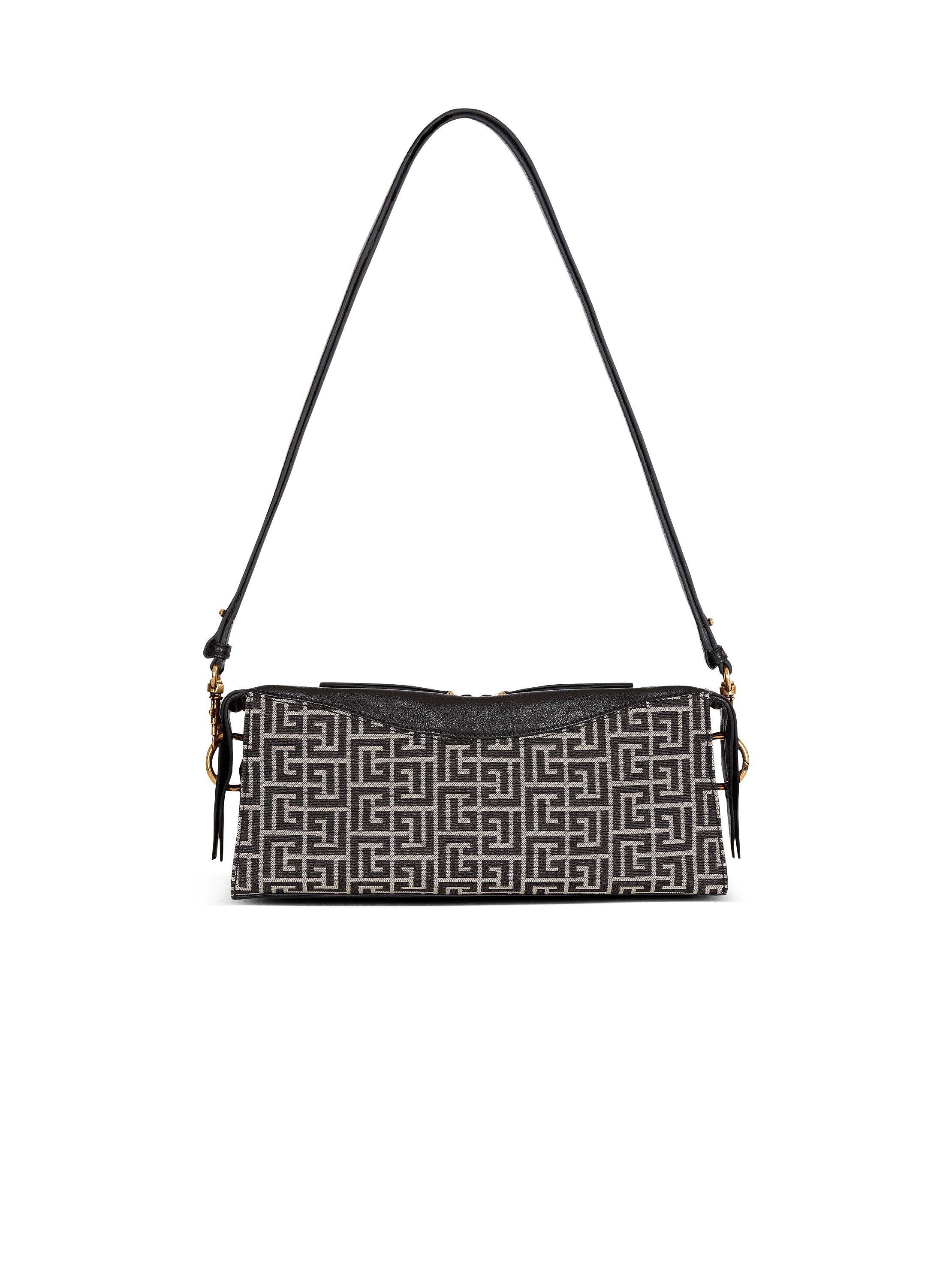 Pulse shoulder bag in monogram jacquard and calfskin