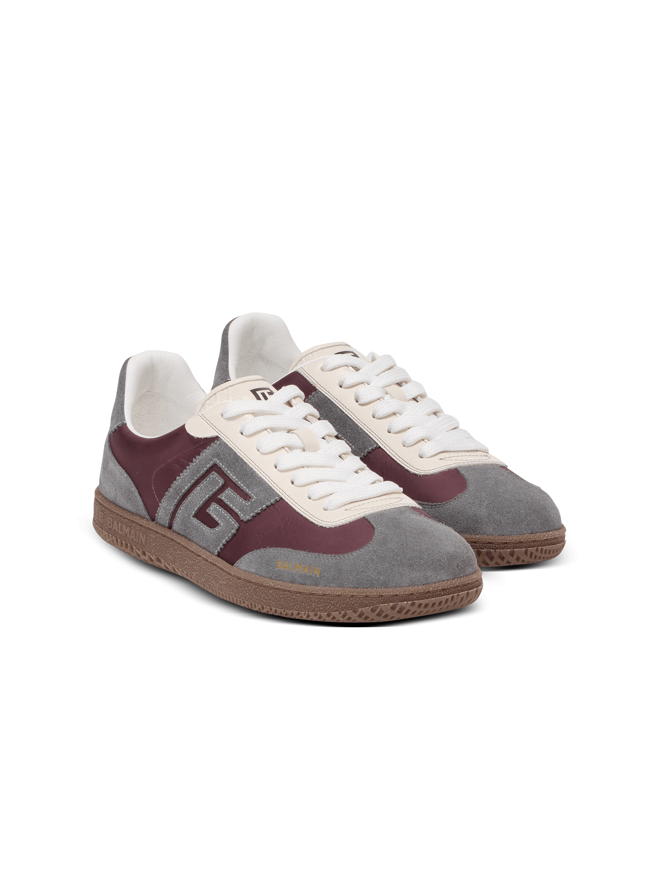 Balmain Swan suede and nylon trainers