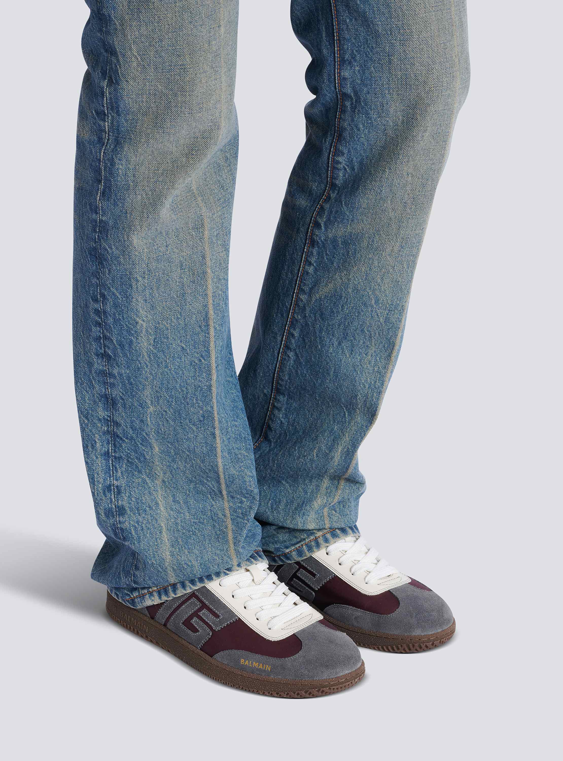 Balmain Swan suede and nylon trainers