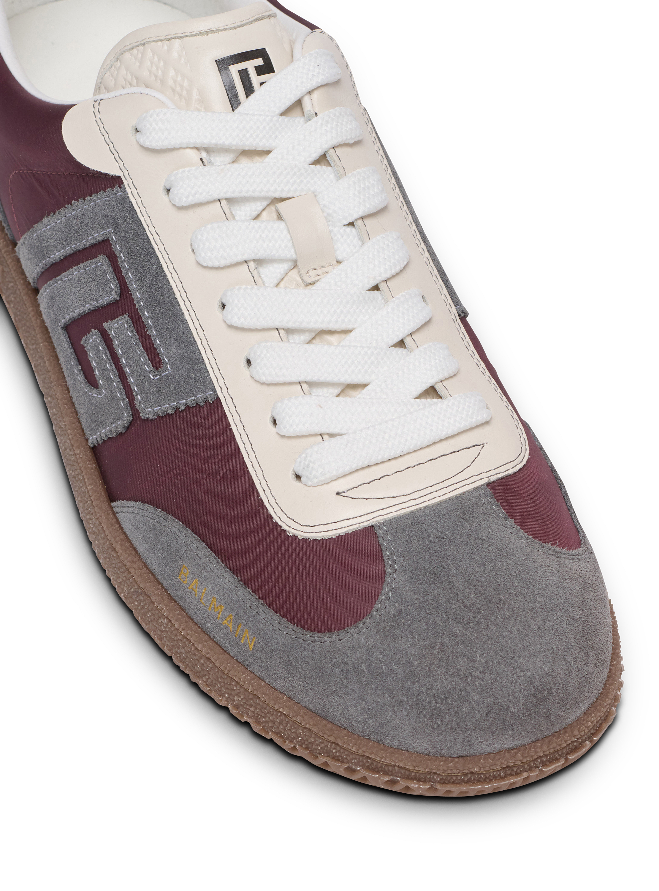 Balmain Swan suede and nylon trainers