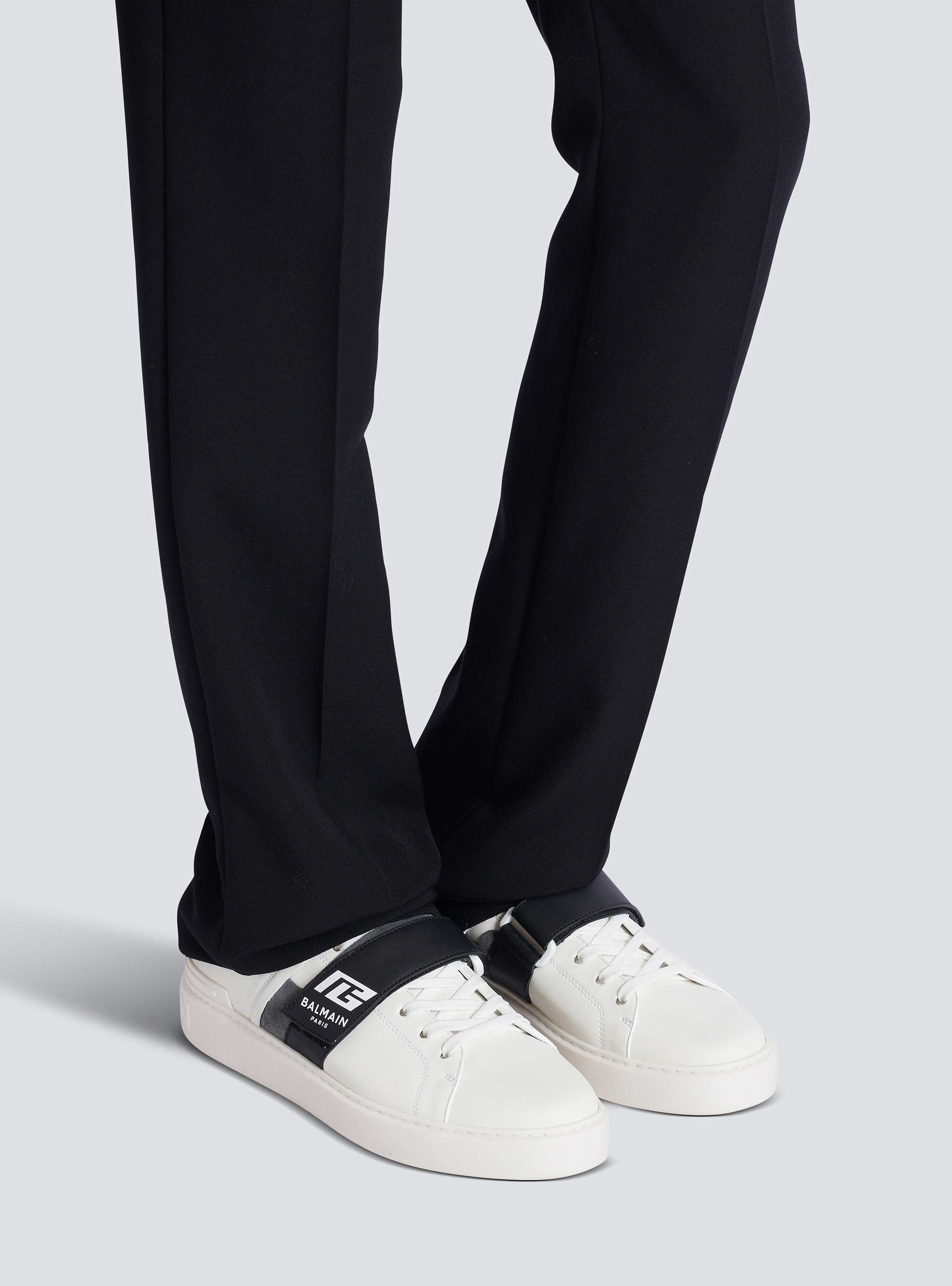 Calfskin B-Court trainers with PB tongue