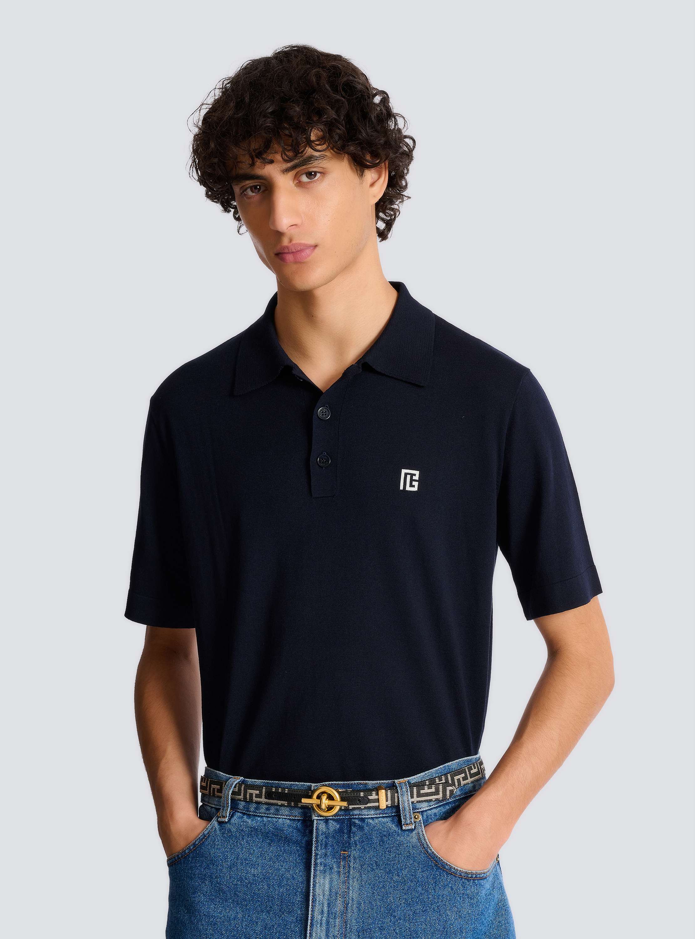 Monogram jacquard T-Bar belt
