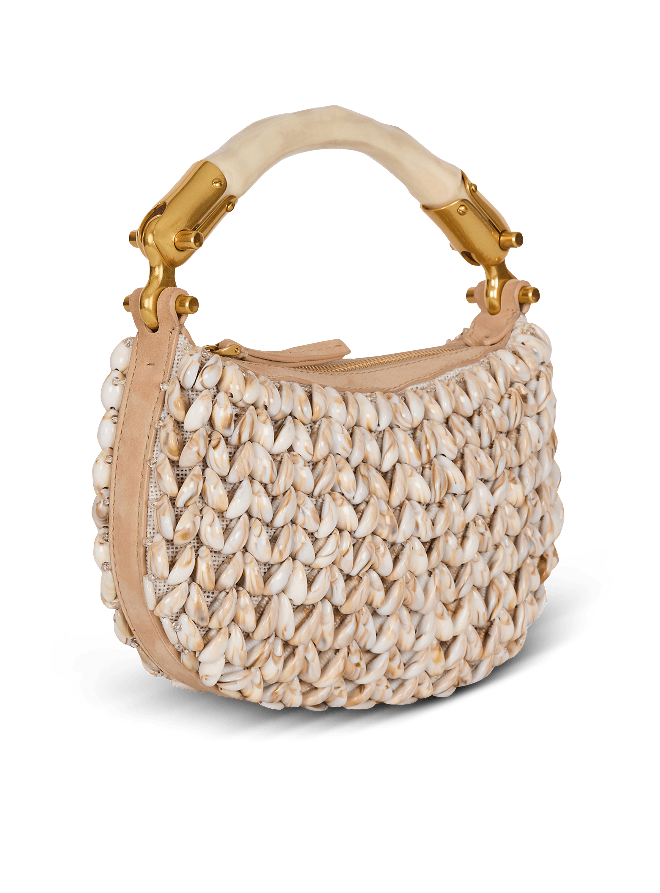 Ebene Mini bag in suede and shells