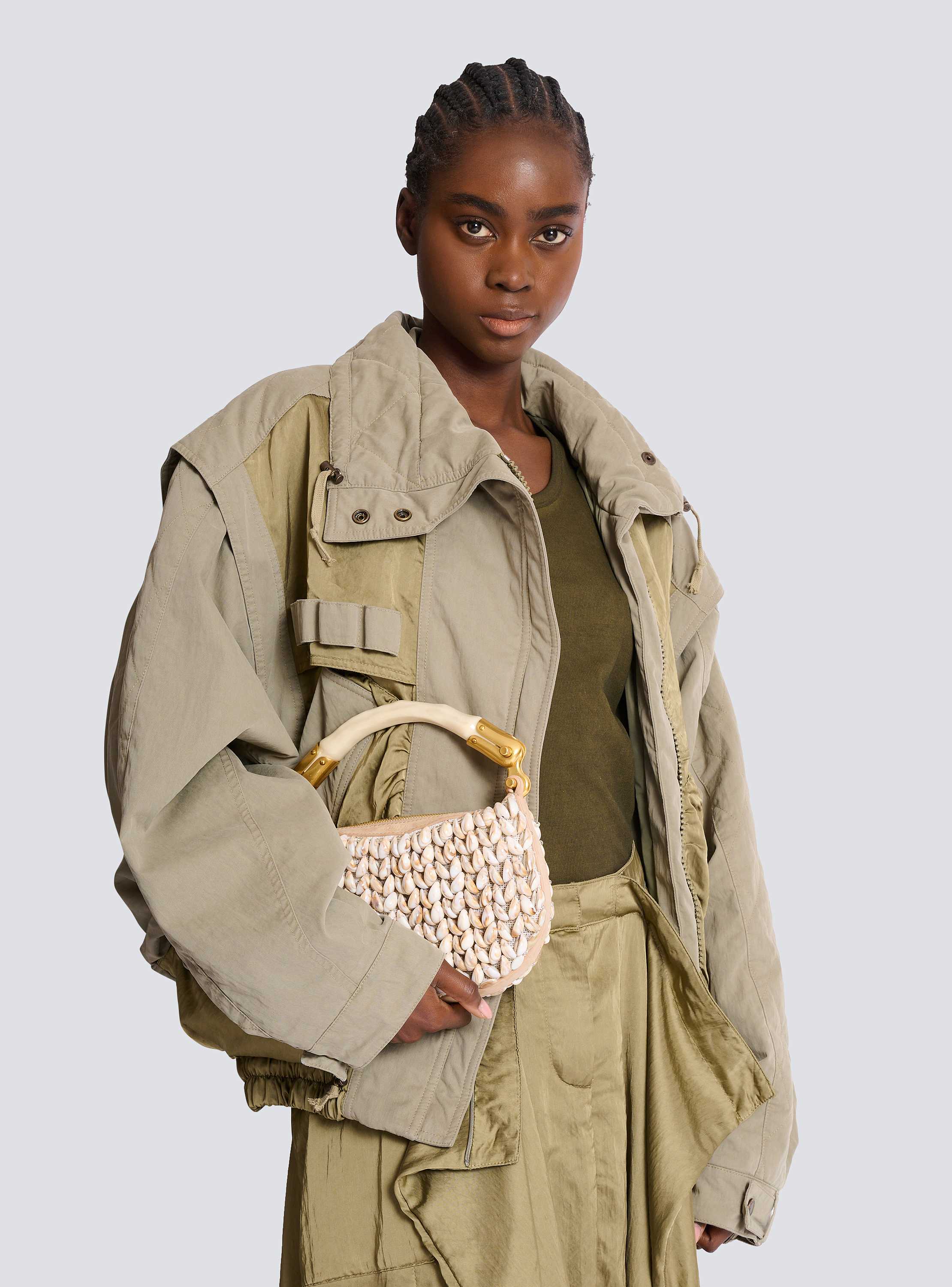 Ebene Mini bag in suede and shells