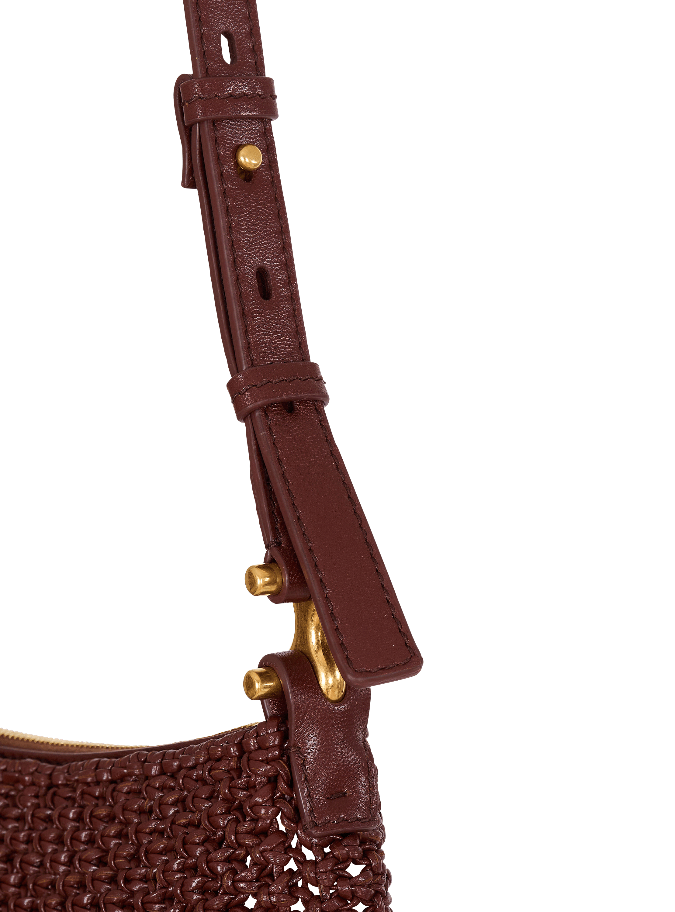 Fringed &Eacute;b&egrave;ne Hobo Mini bag in woven leather