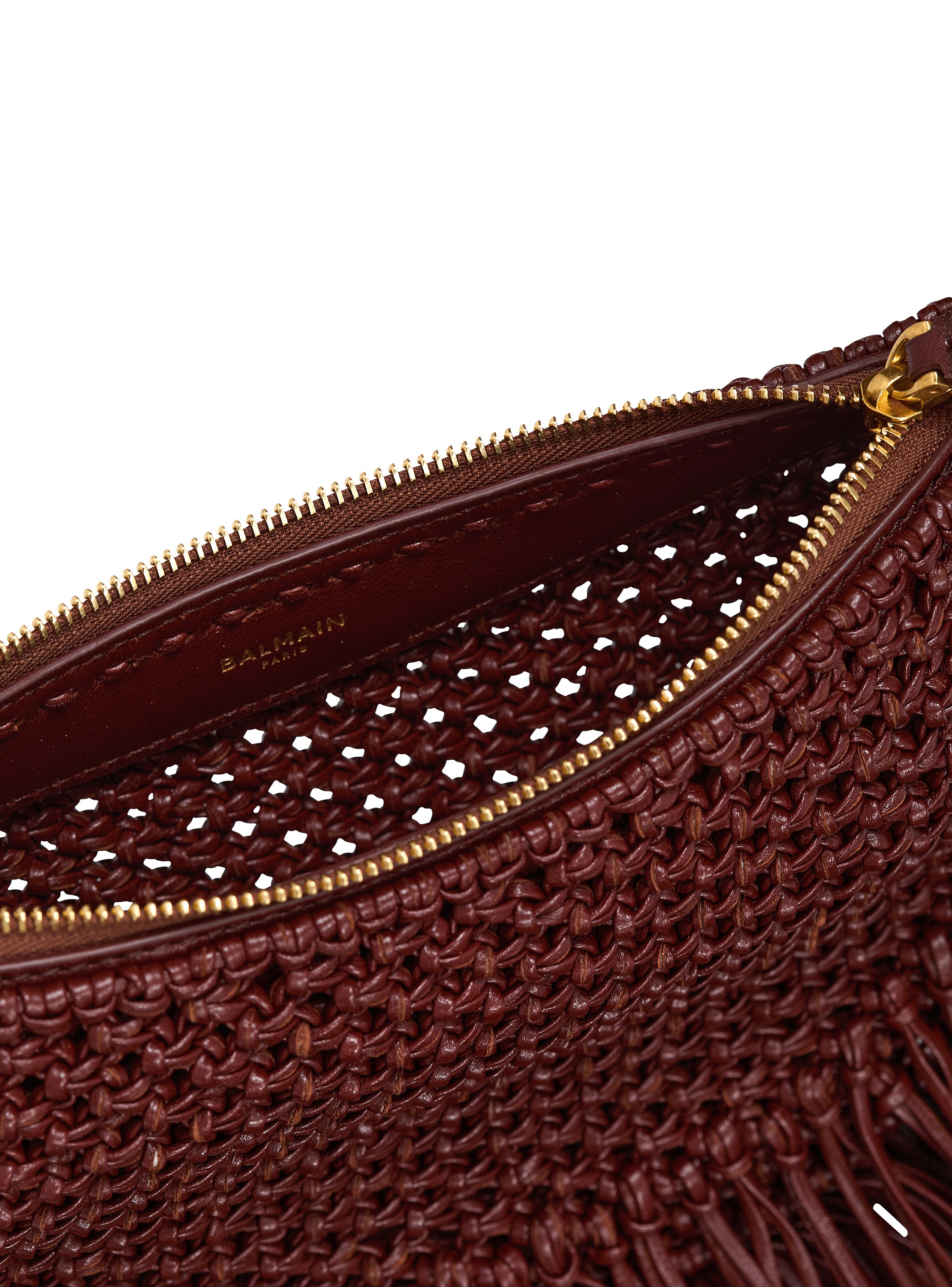 Fringed &Eacute;b&egrave;ne Hobo Mini bag in woven leather