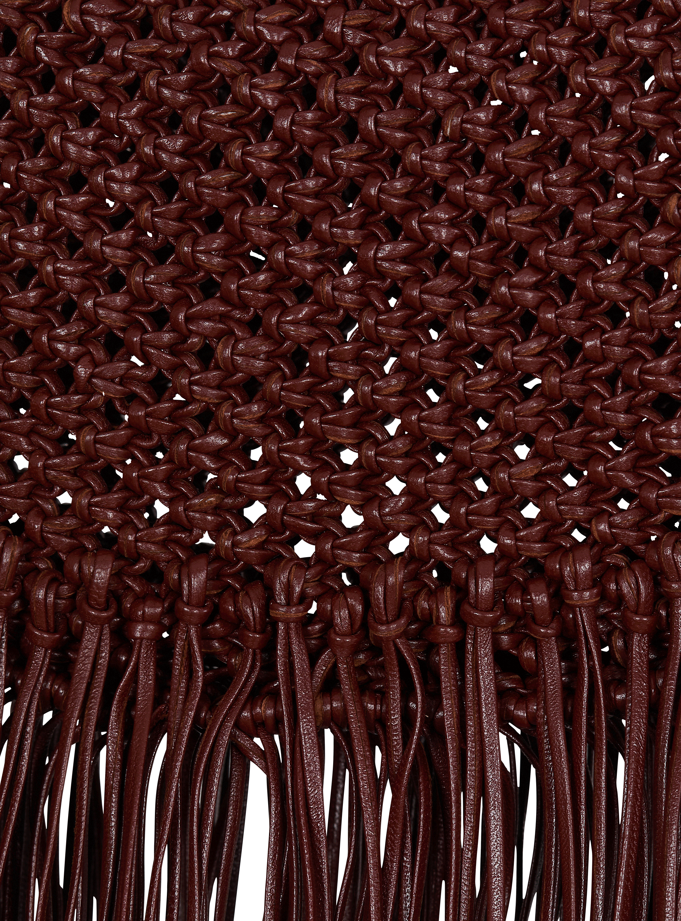 Fringed &Eacute;b&egrave;ne Hobo Mini bag in woven leather