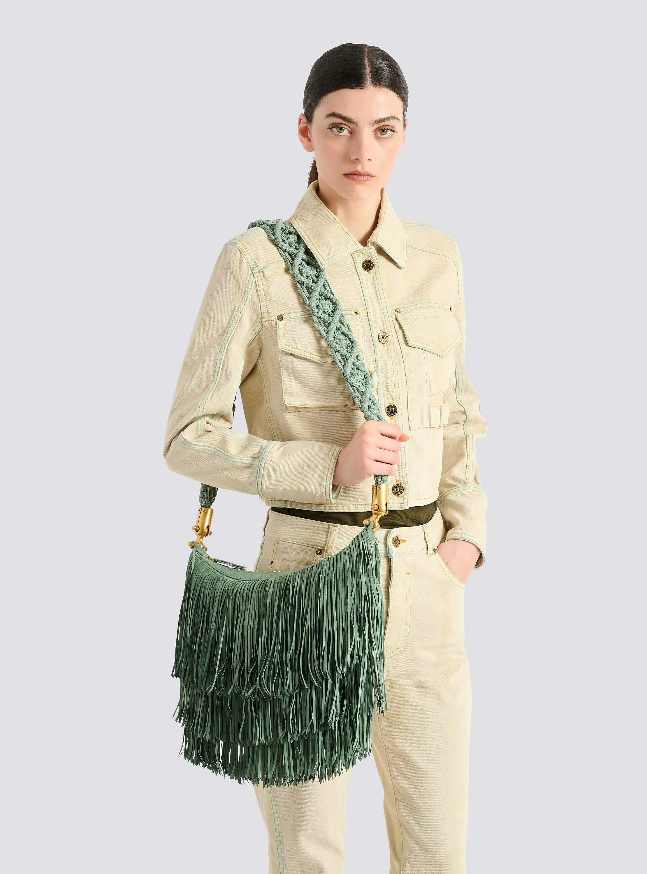 &Eacute;b&egrave;ne Hobo fringed suede bag