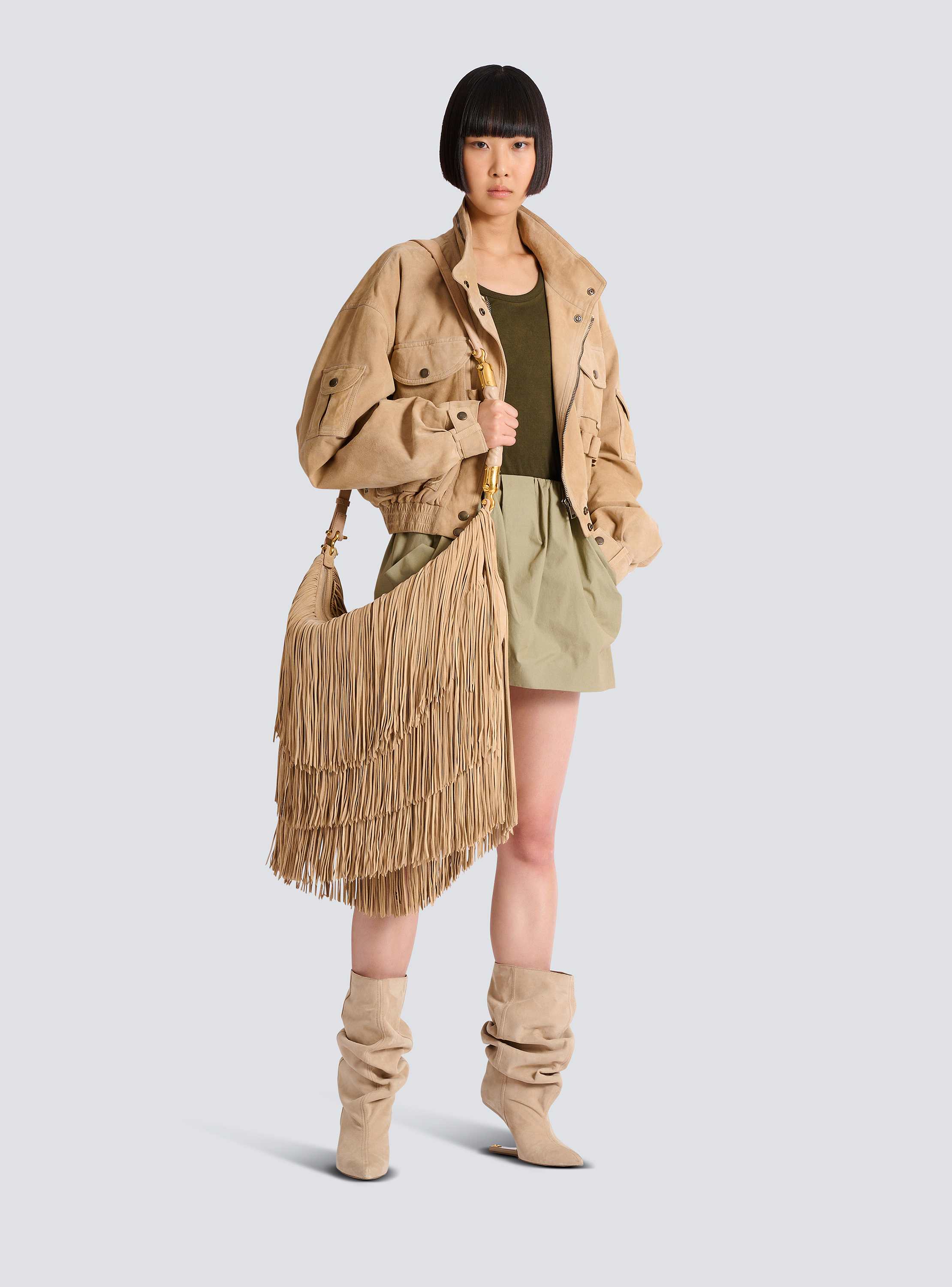 Ebene Hobo Large fringed suede bag