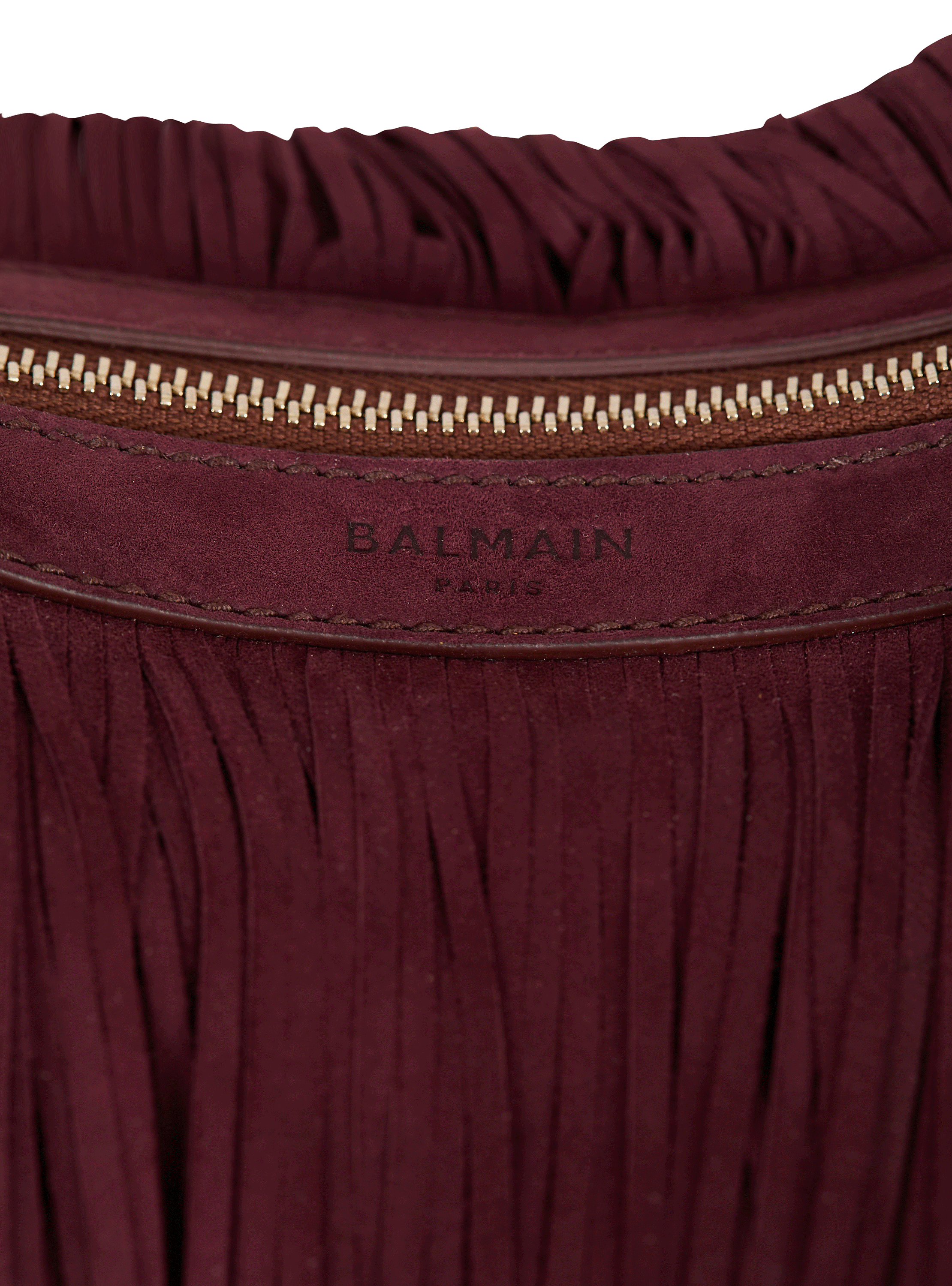 Sac Ebene Hobo Large en cuir su&eacute;d&eacute; &agrave; franges