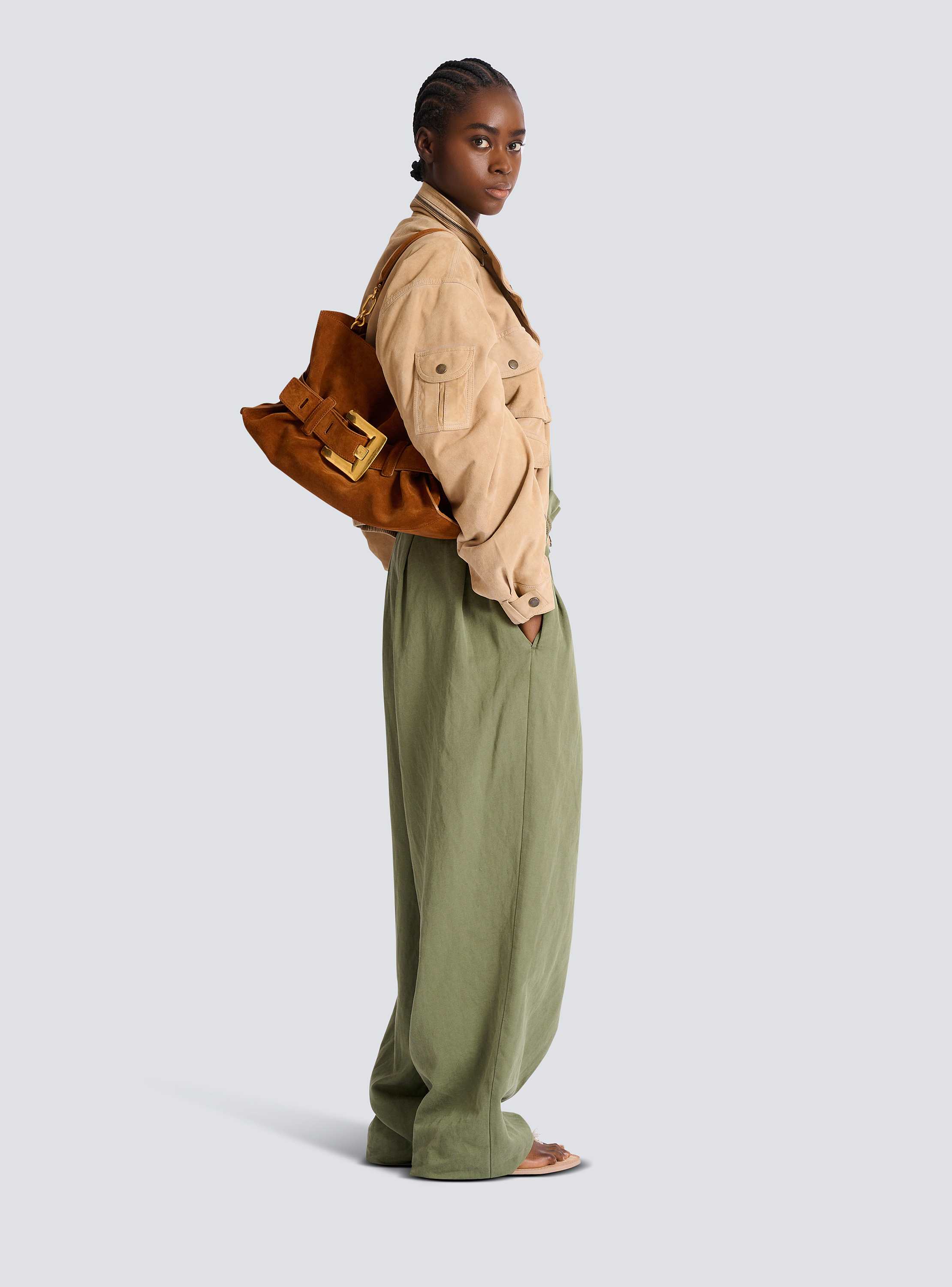 Anthem Medium suede leather bag